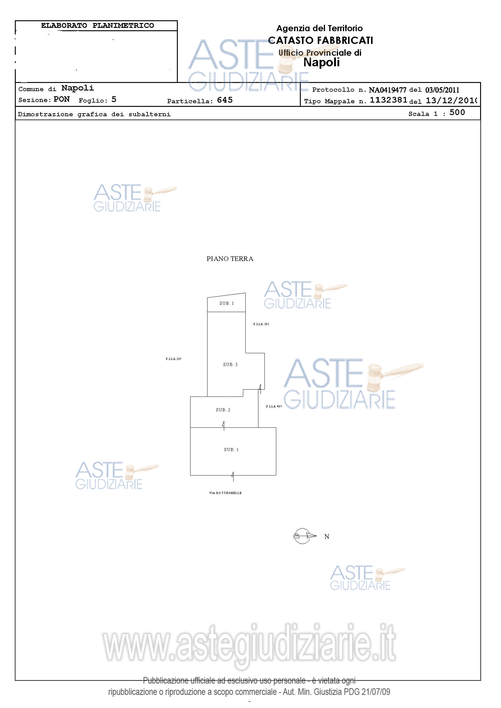 Planimetria del bene
