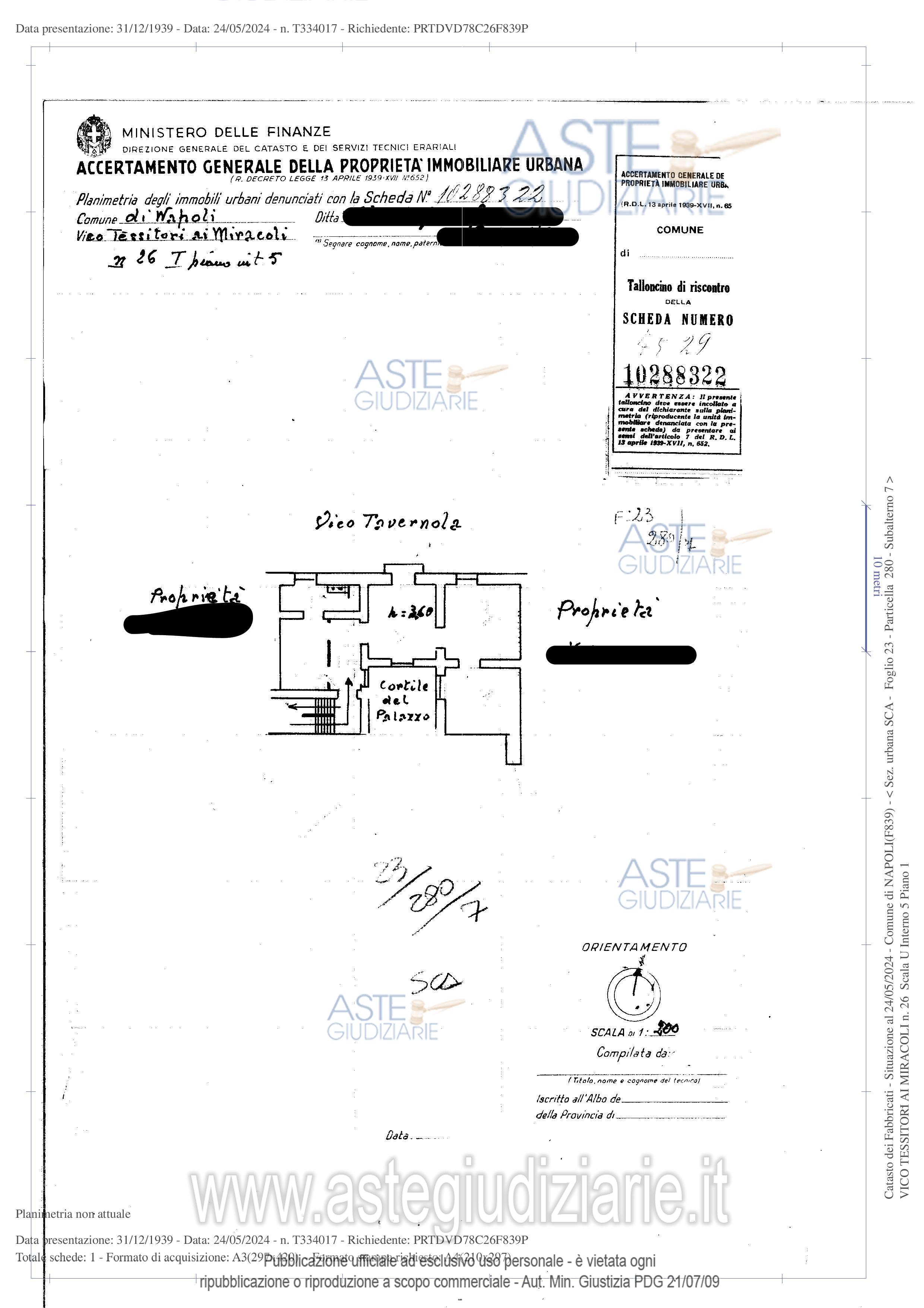 Planimetria del bene