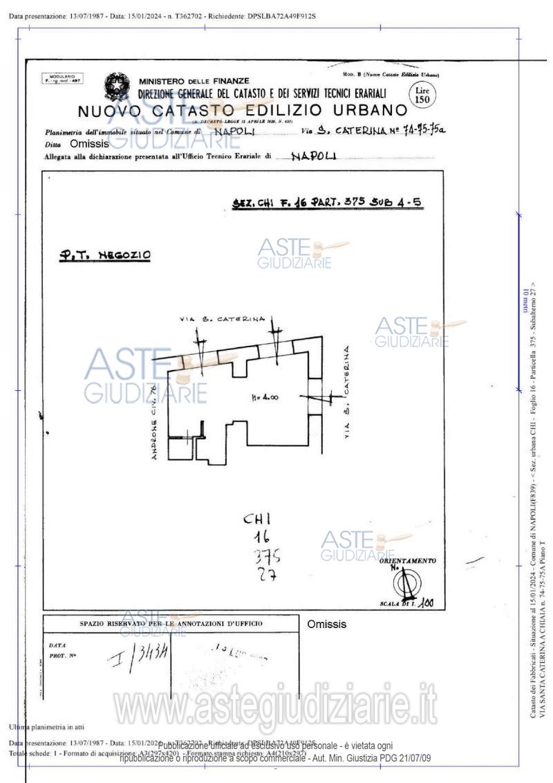 Planimetria del bene