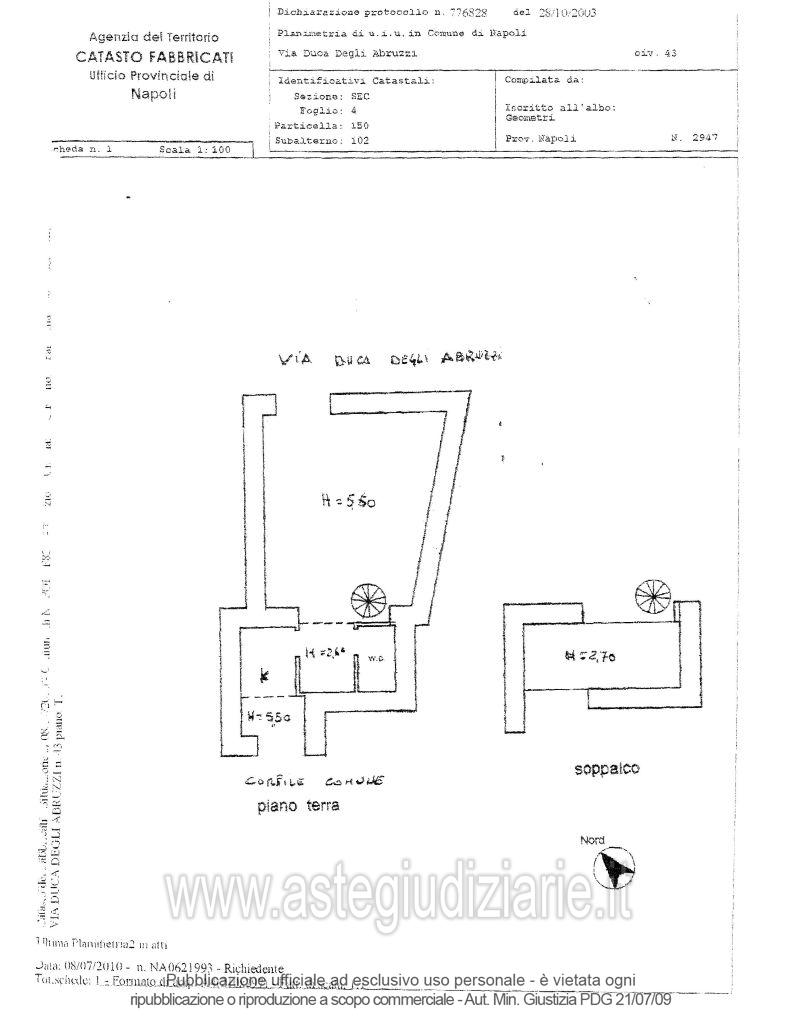 Planimetria del bene