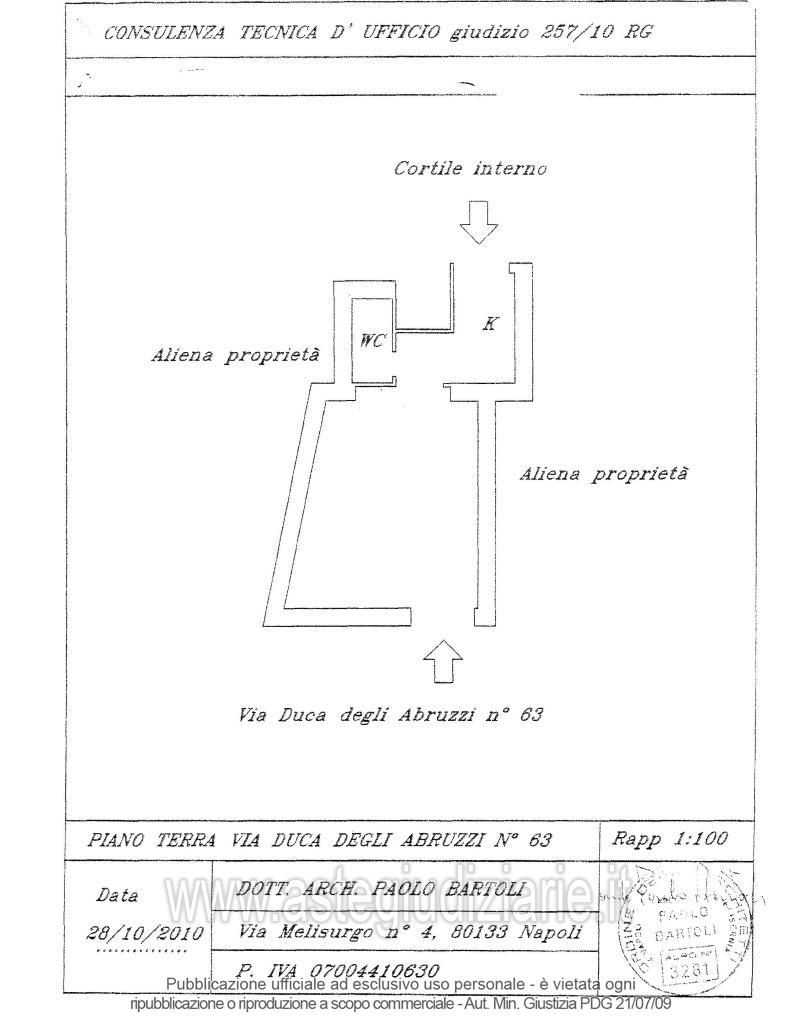 Planimetria del bene