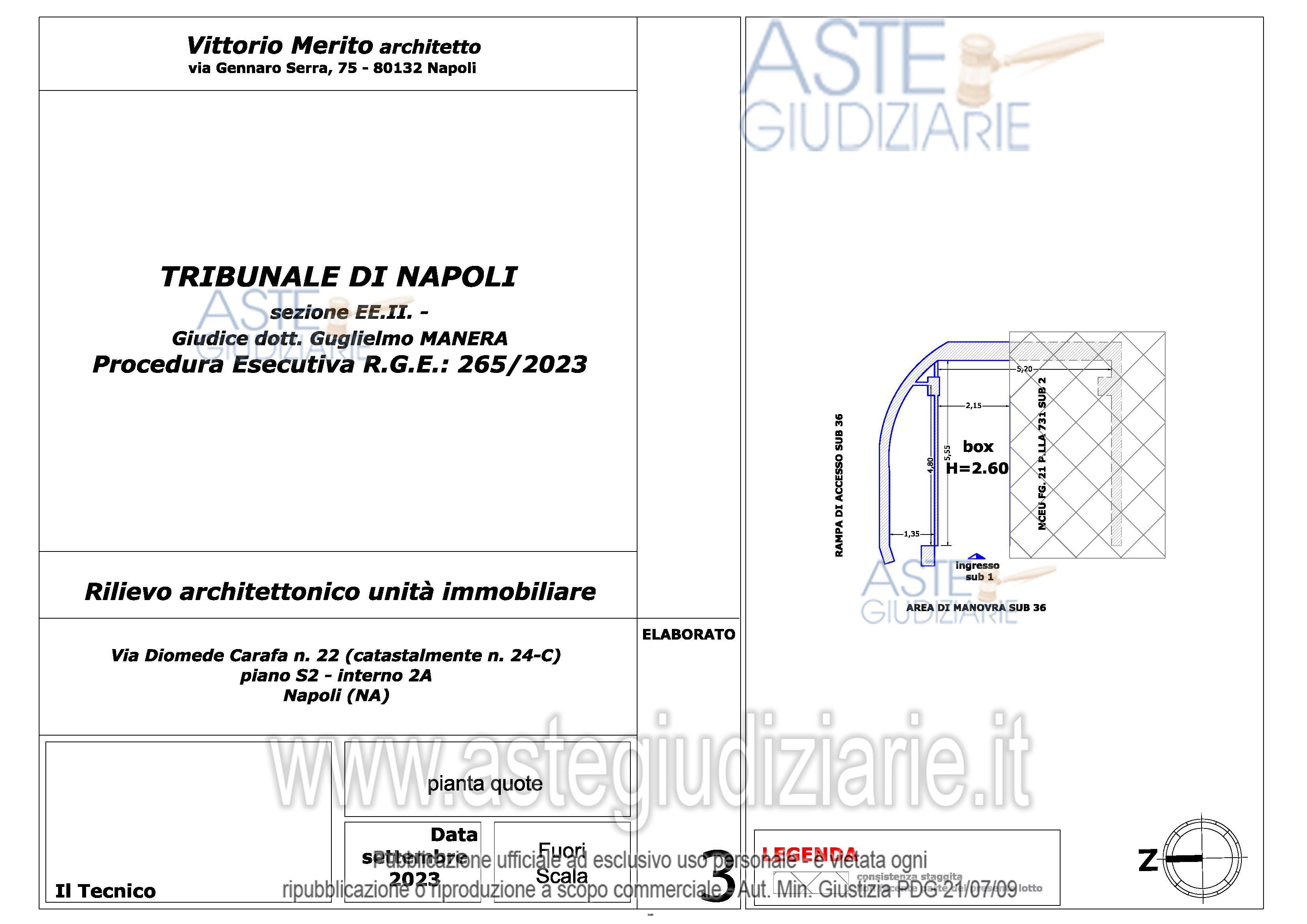 Planimetria del bene