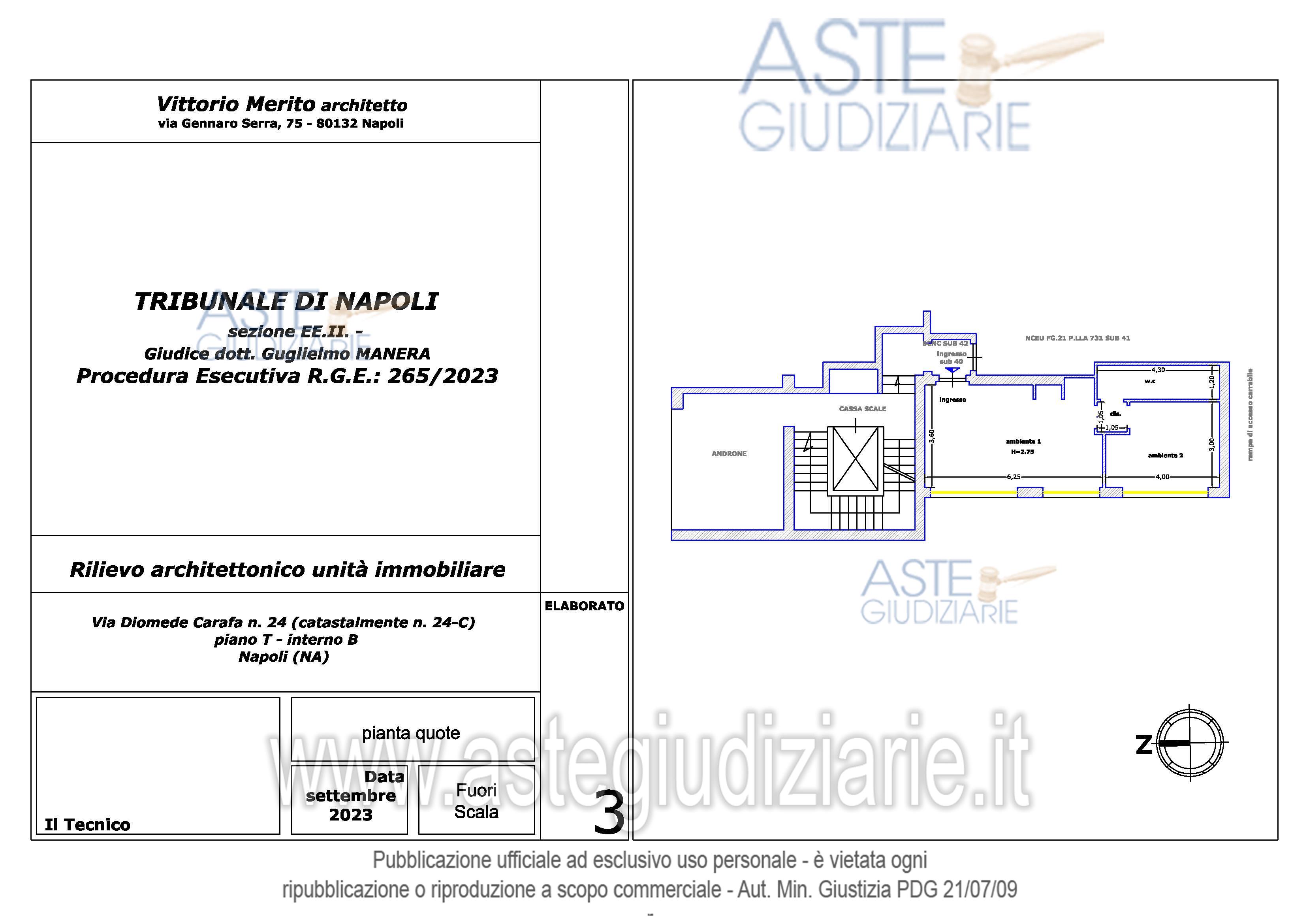 Planimetria del bene