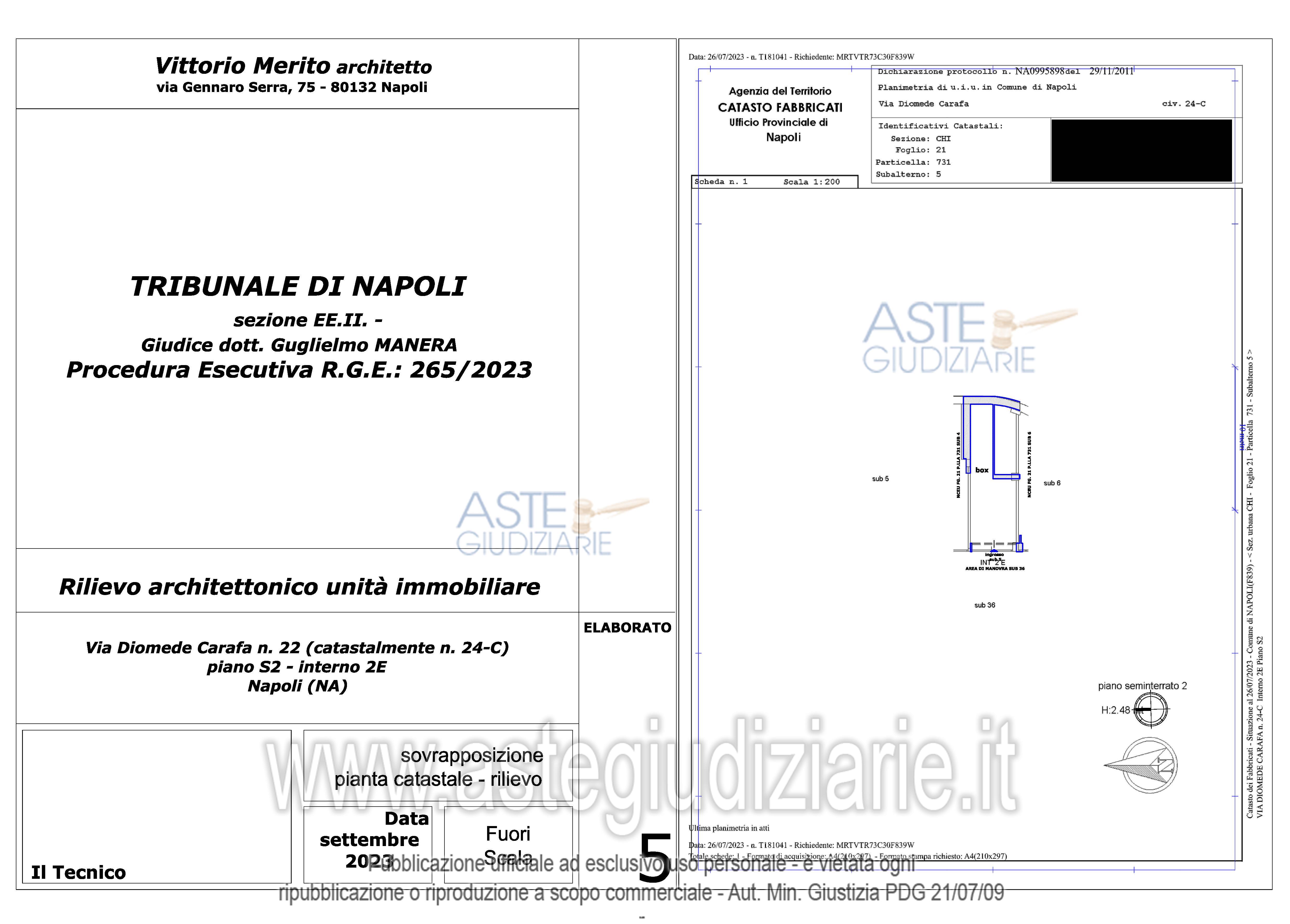 Planimetria del bene