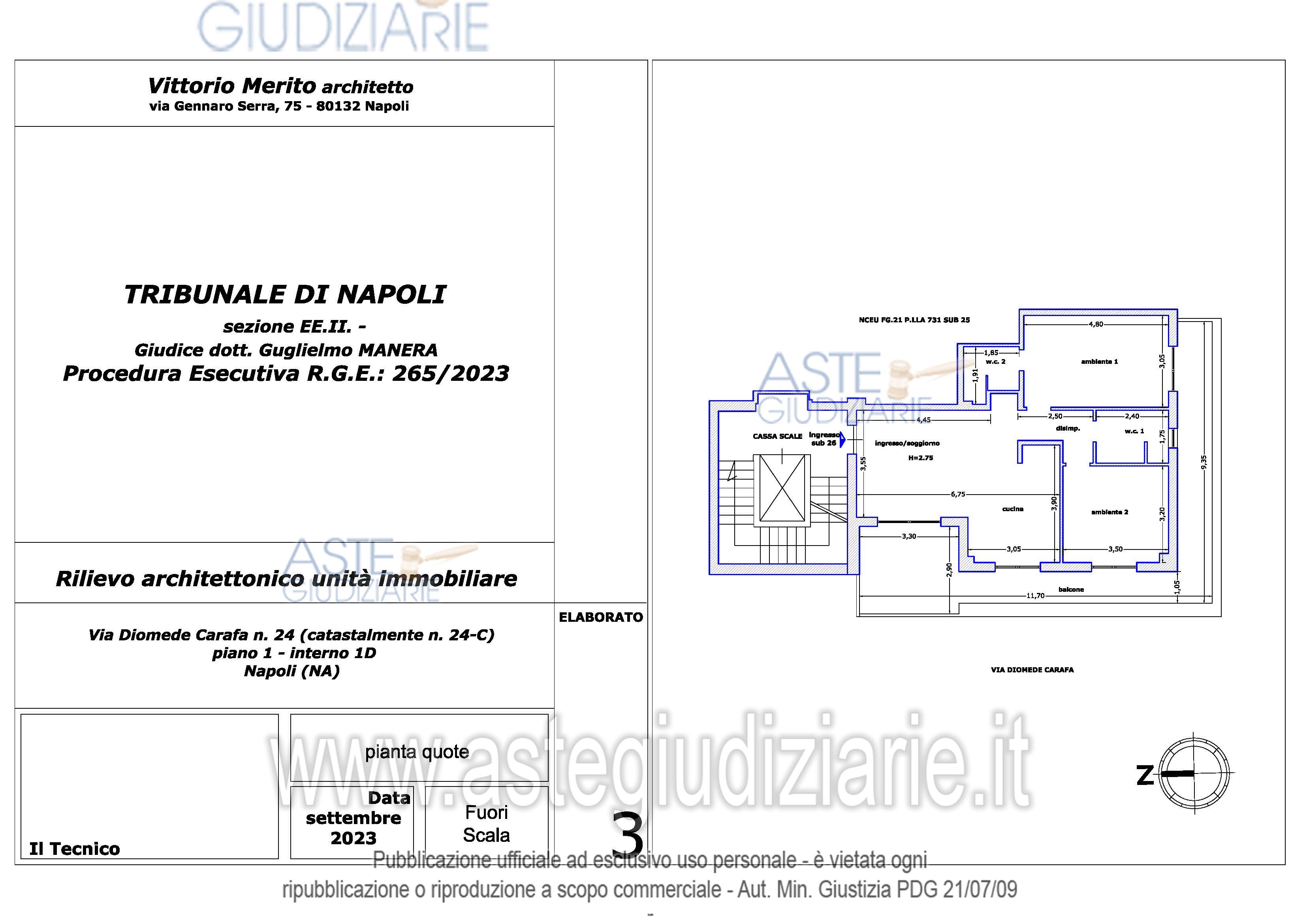 Planimetria del bene