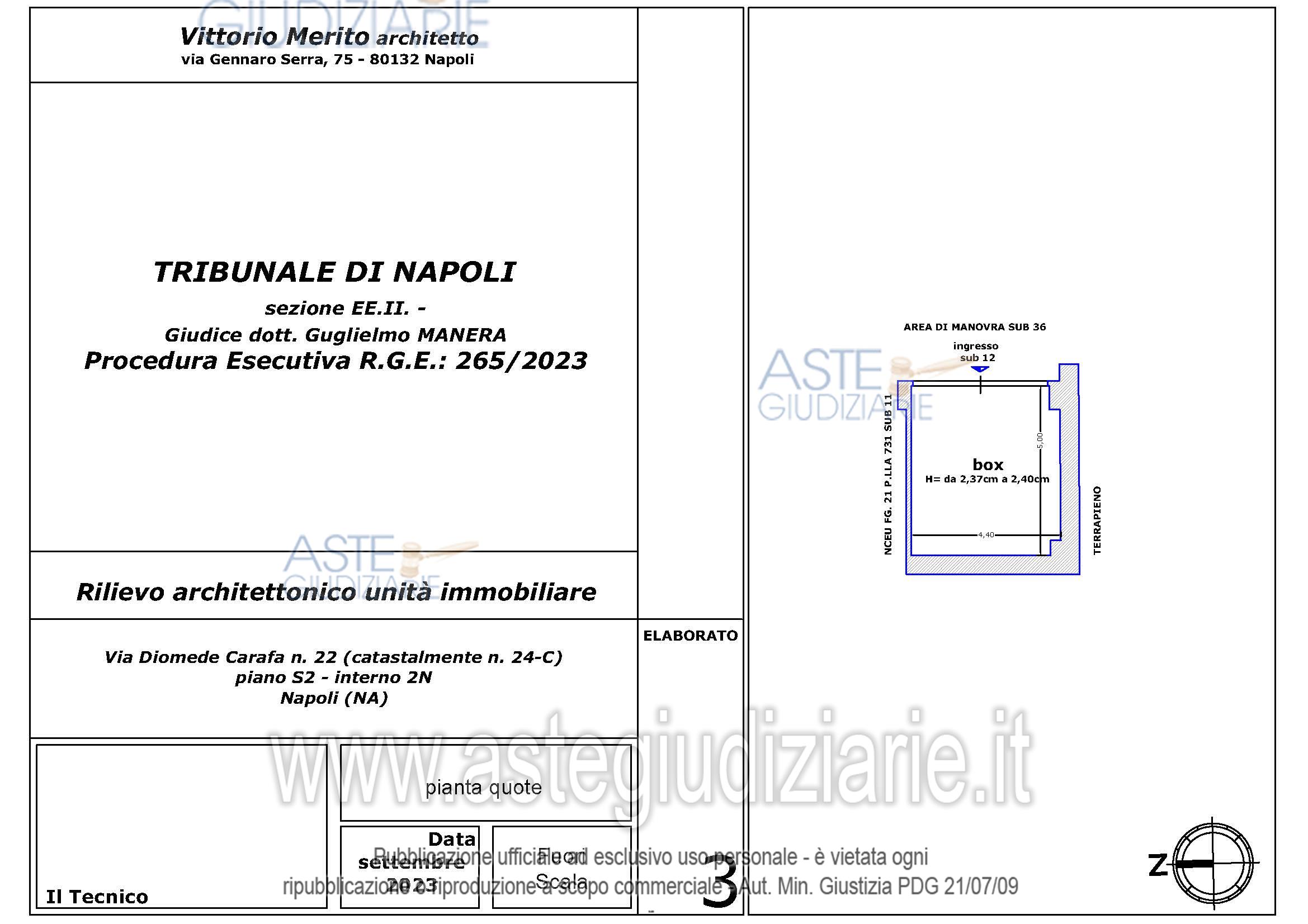 Planimetria del bene