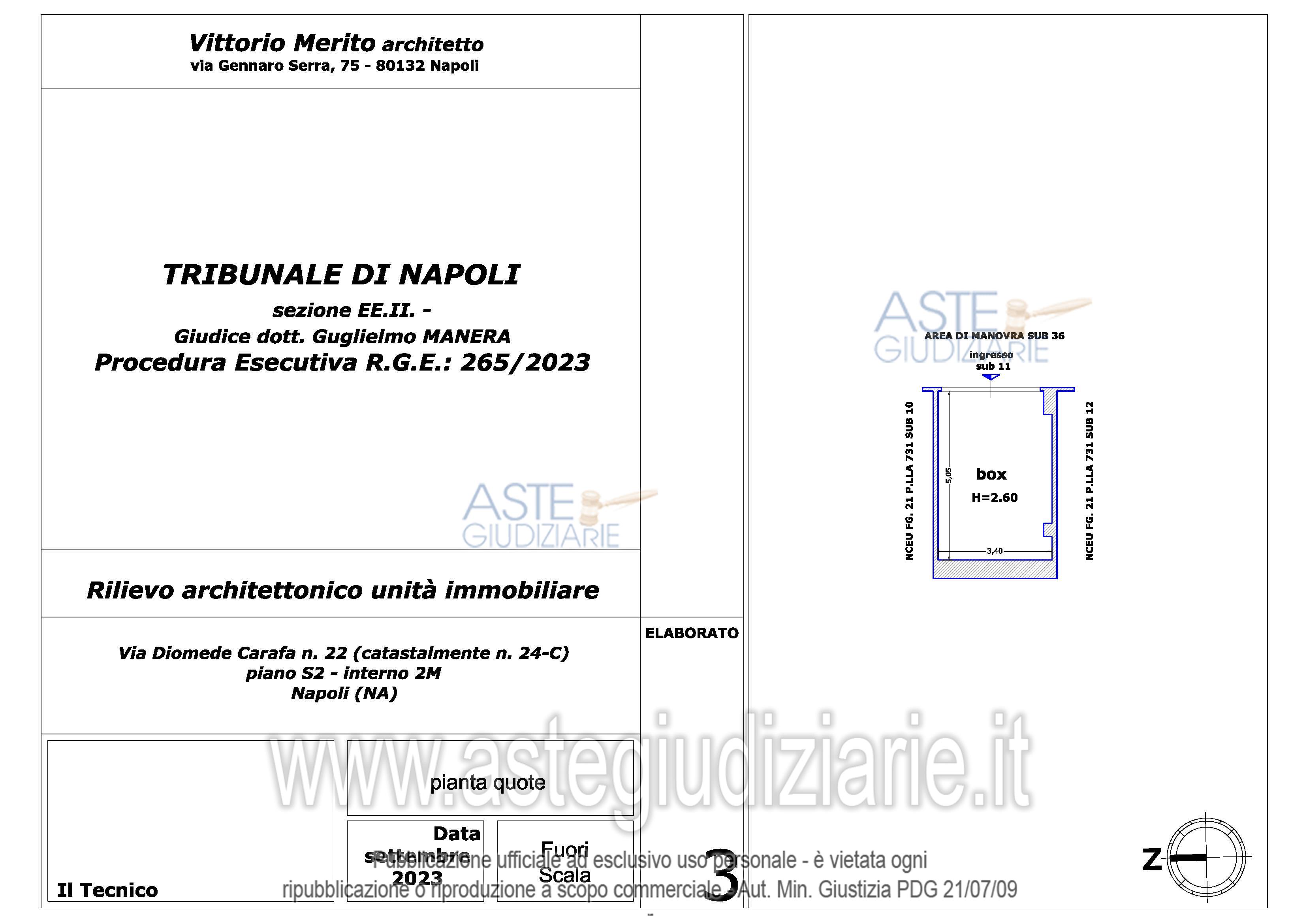 Planimetria del bene