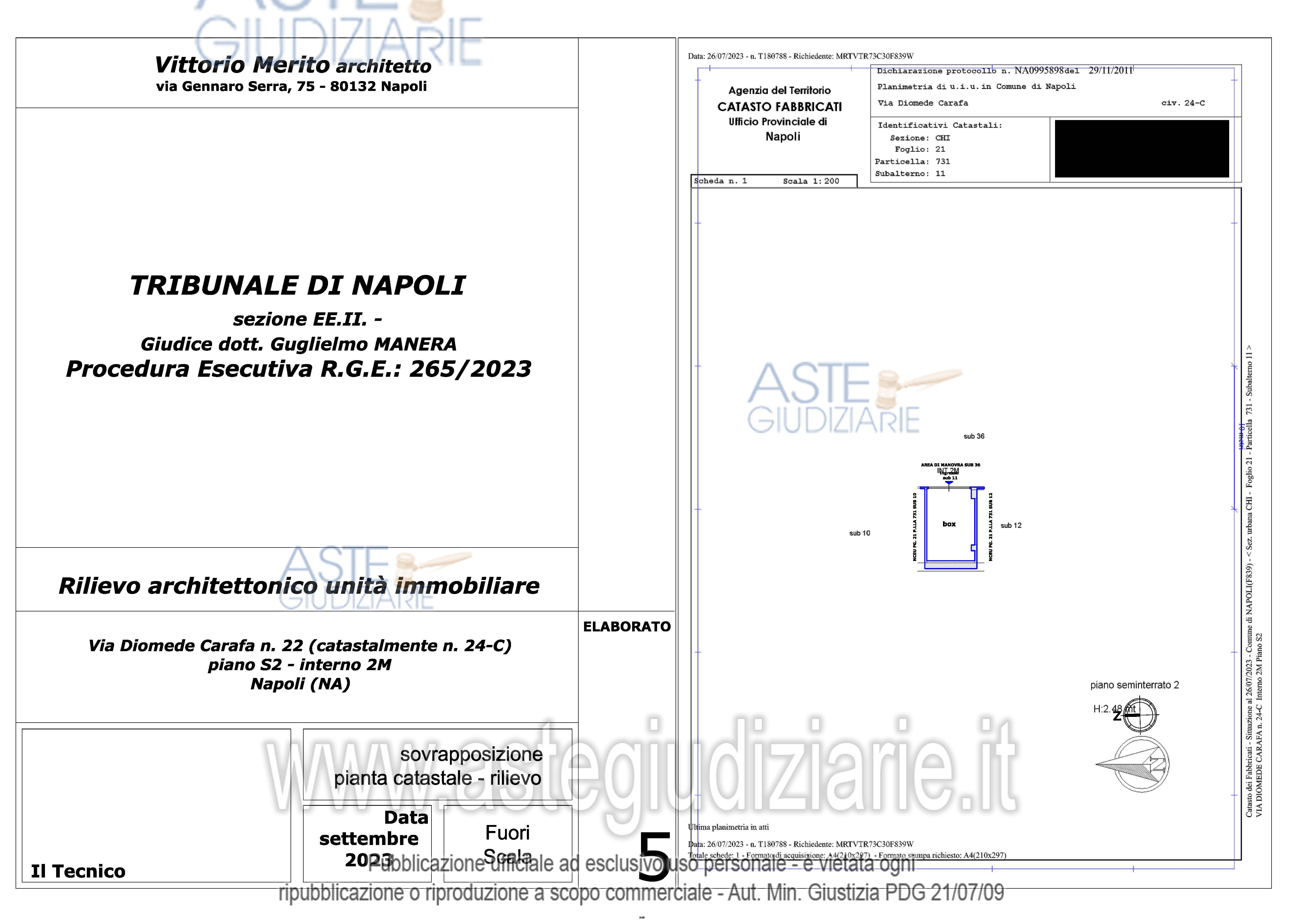 Planimetria del bene