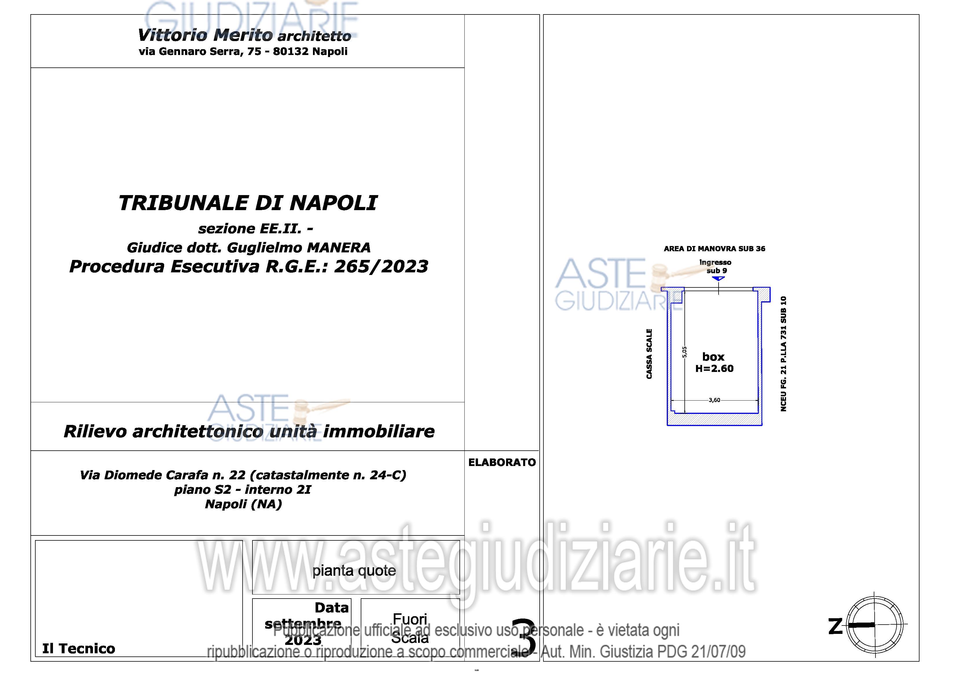Planimetria del bene