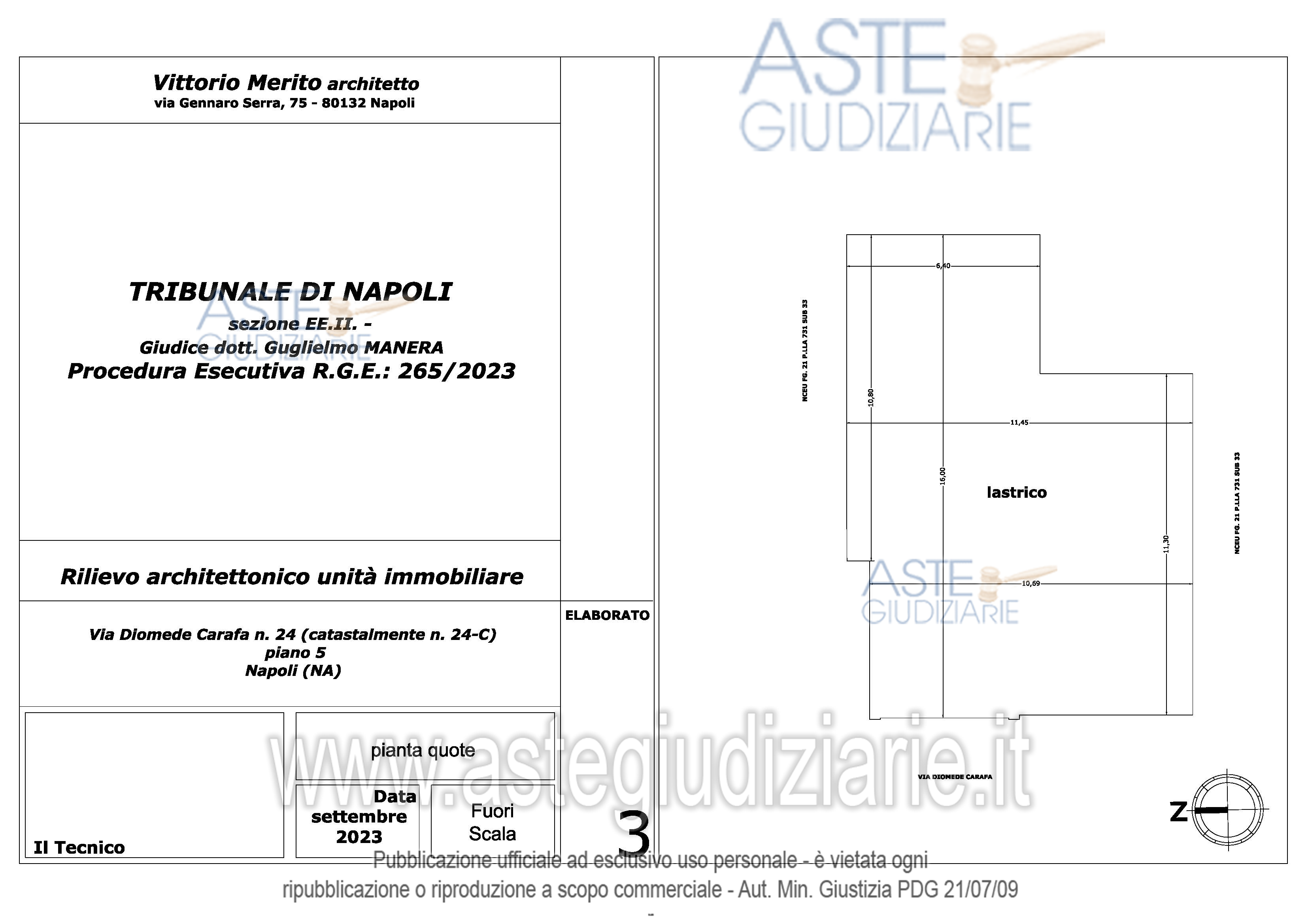 Planimetria del bene