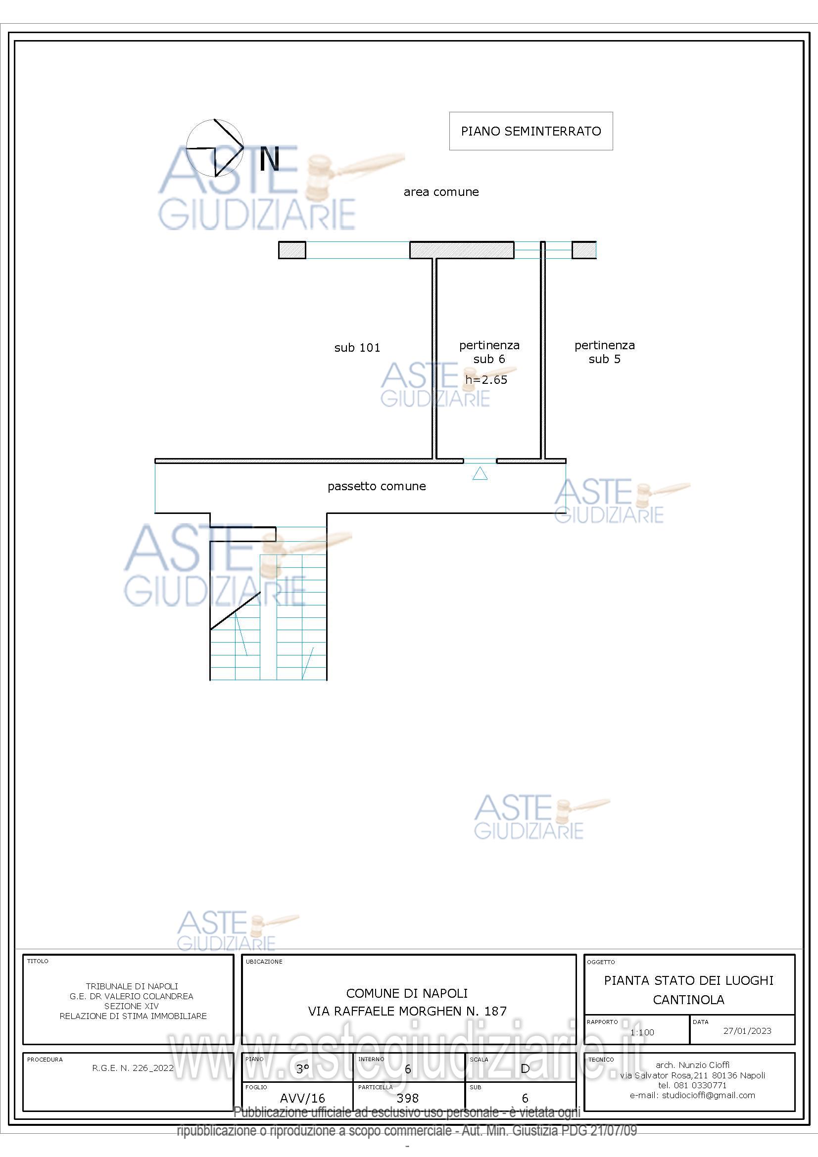 Planimetria del bene