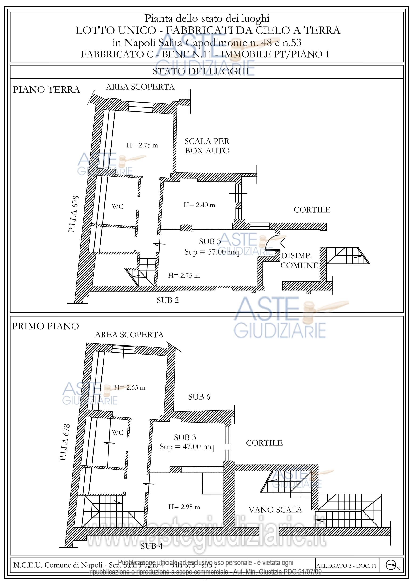 Planimetria del bene