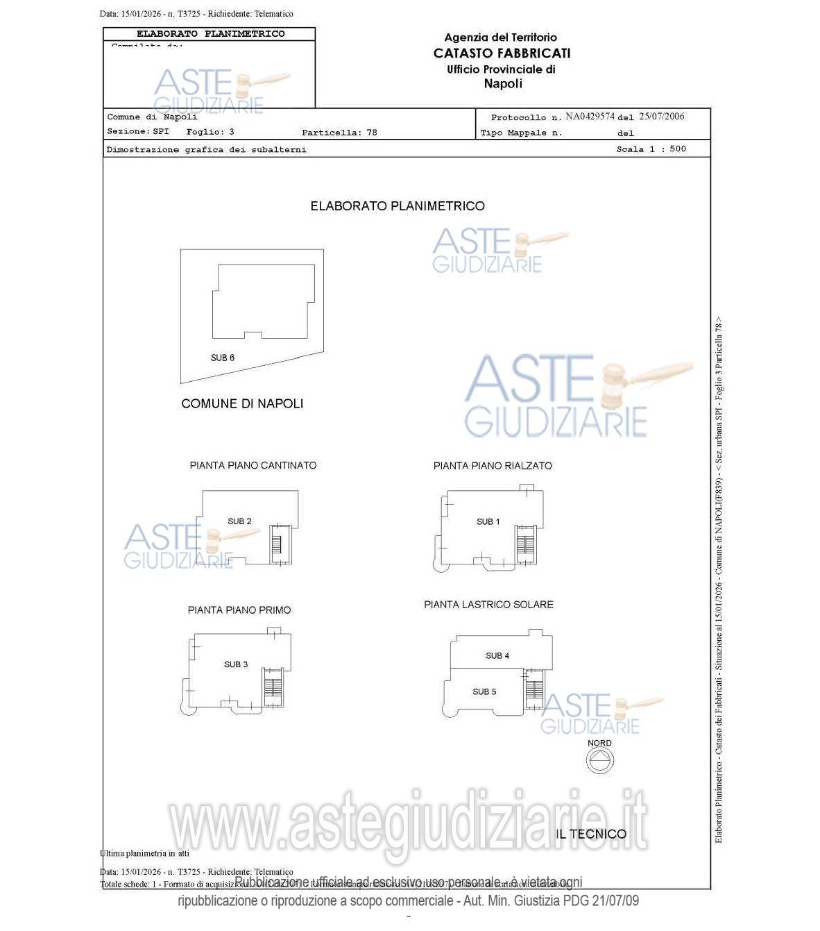 Planimetria del bene