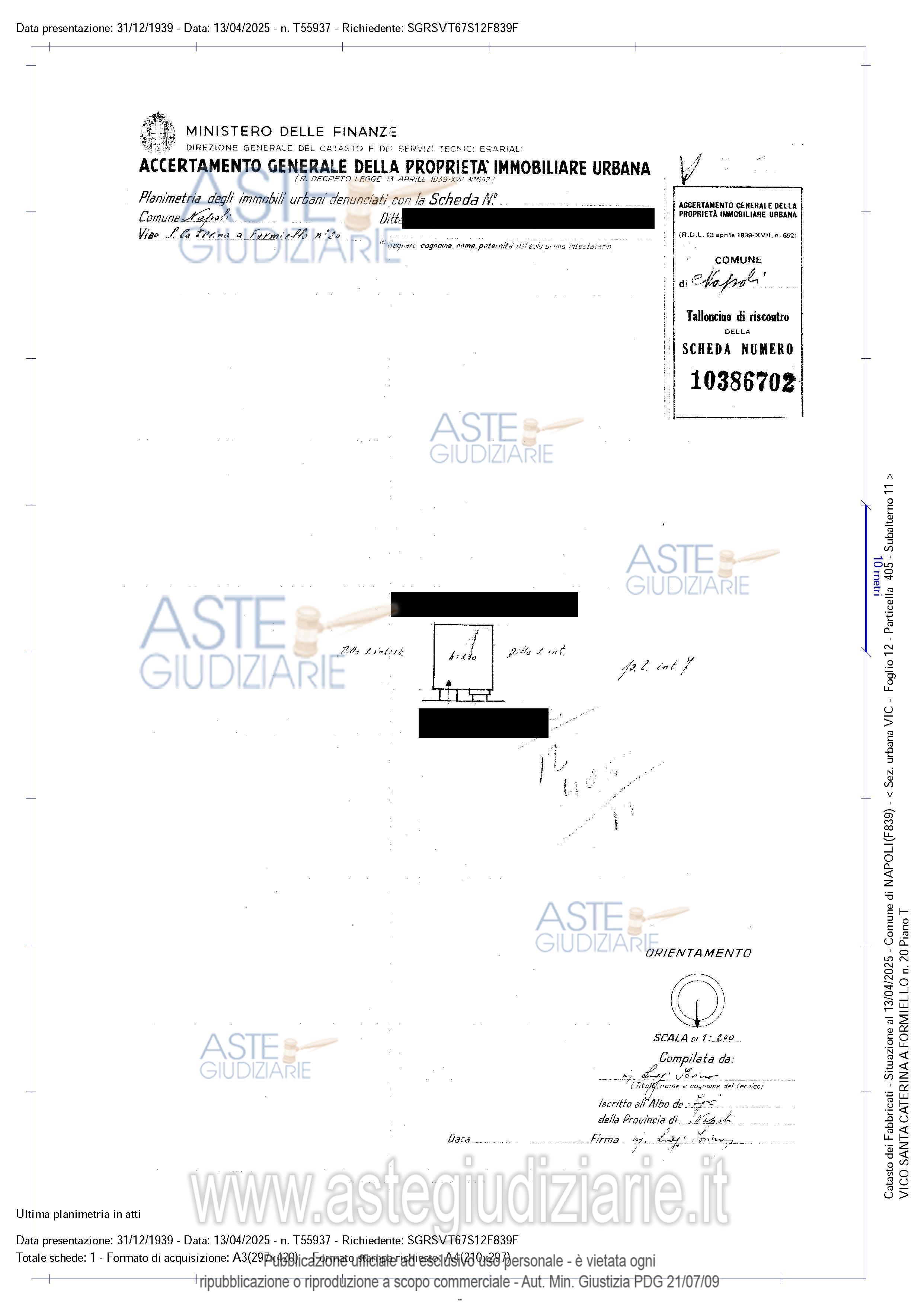 Planimetria del bene