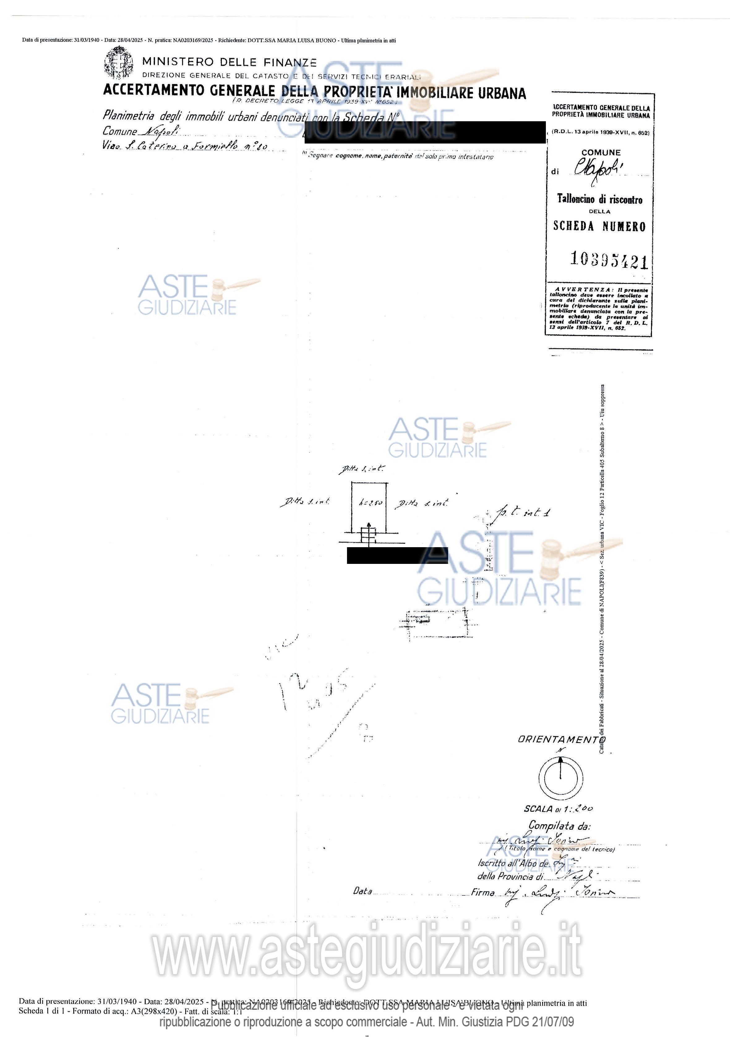 Planimetria del bene