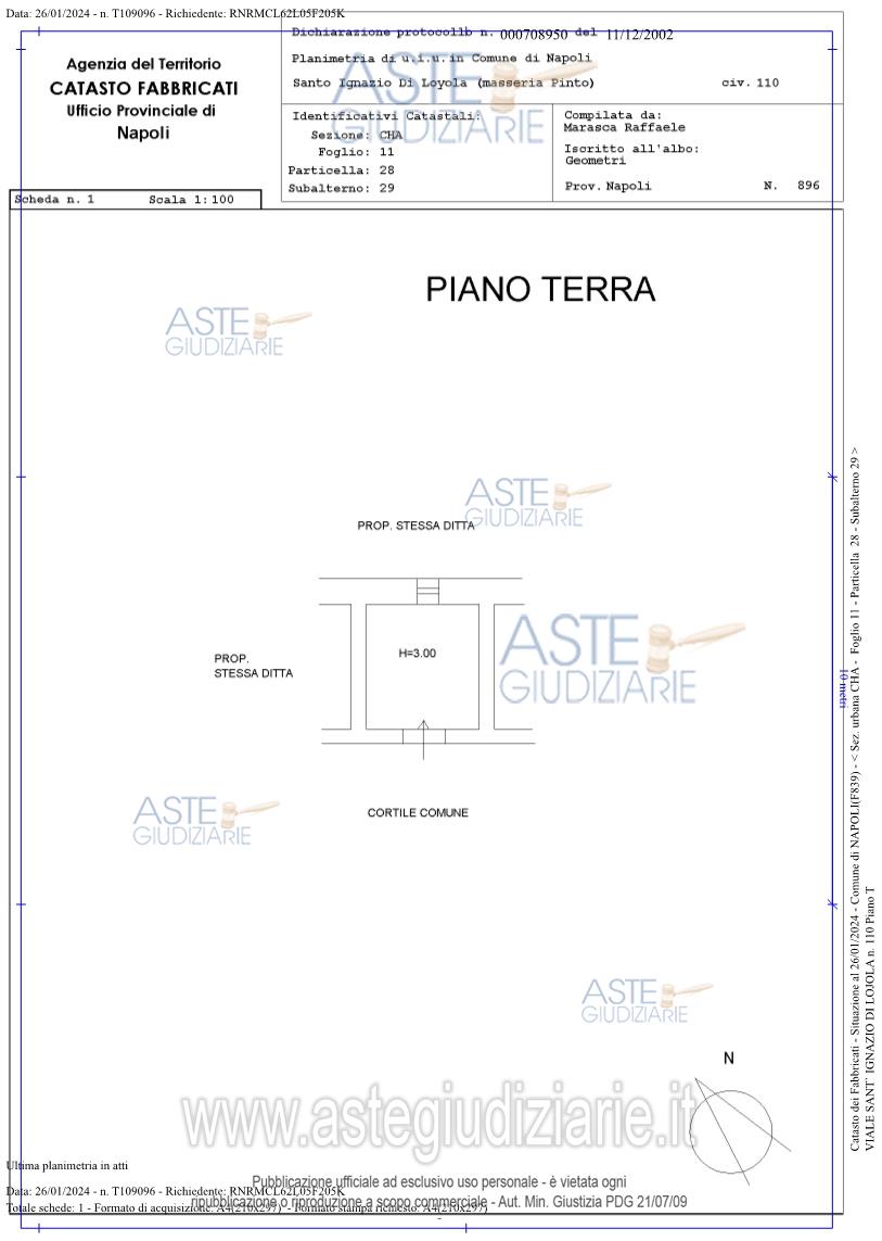 Planimetria del bene