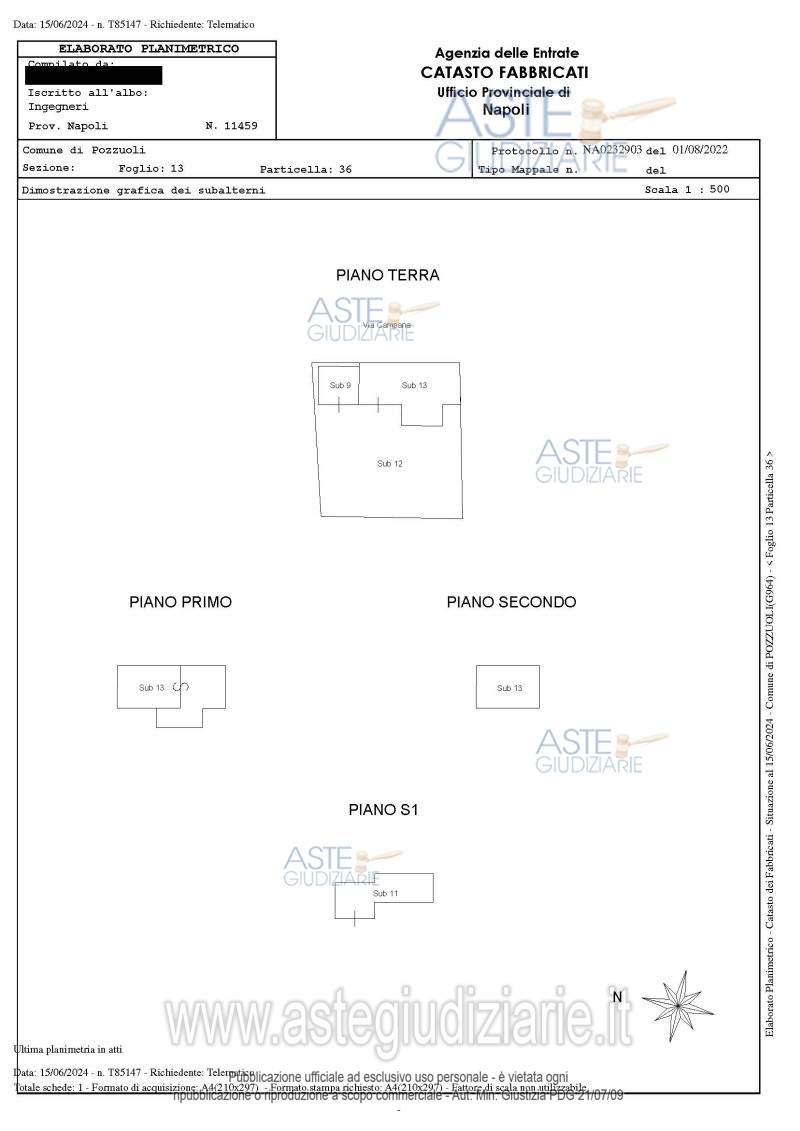 Planimetria del bene