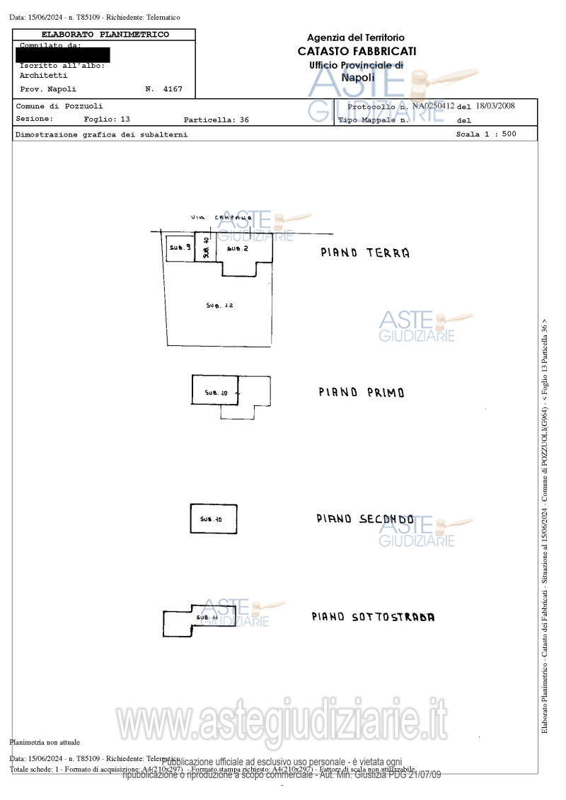 Planimetria del bene