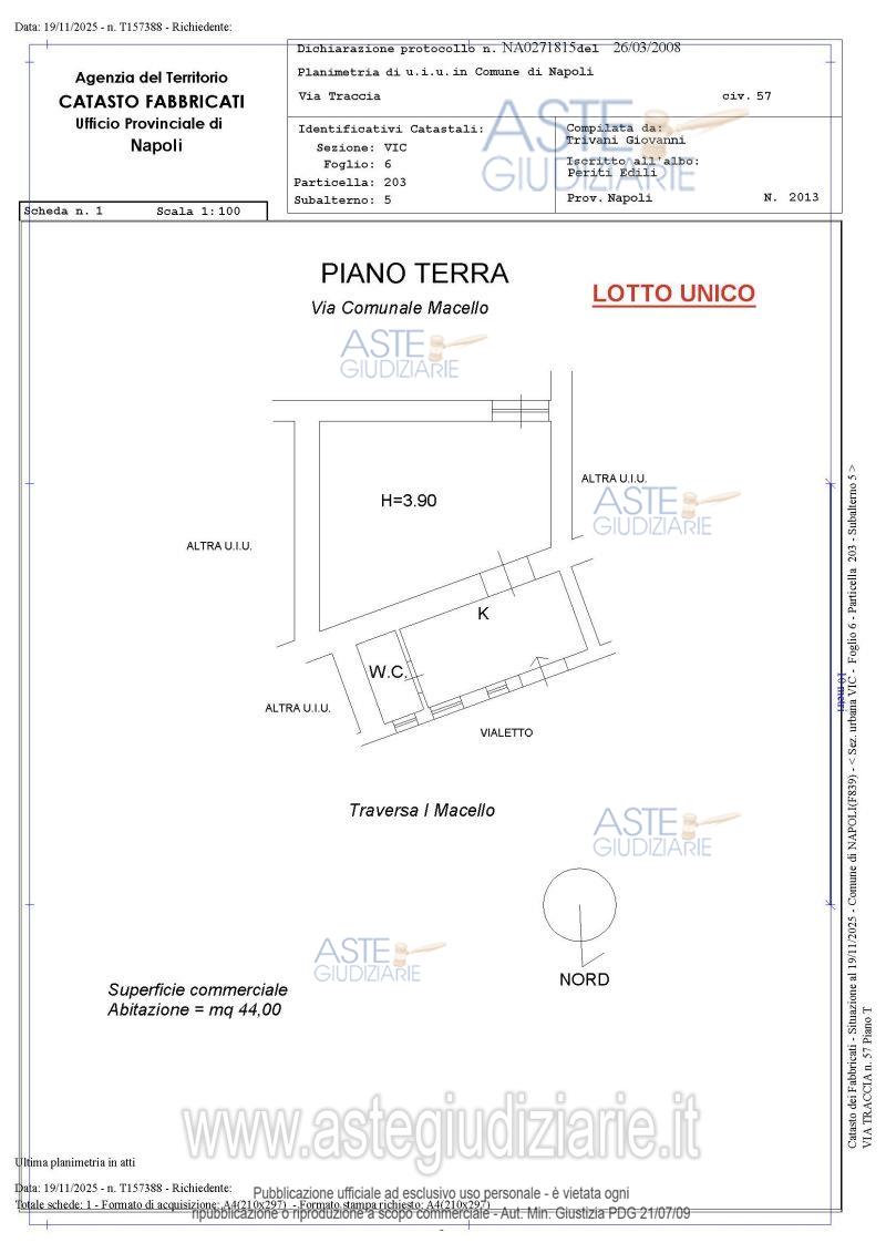 Planimetria del bene