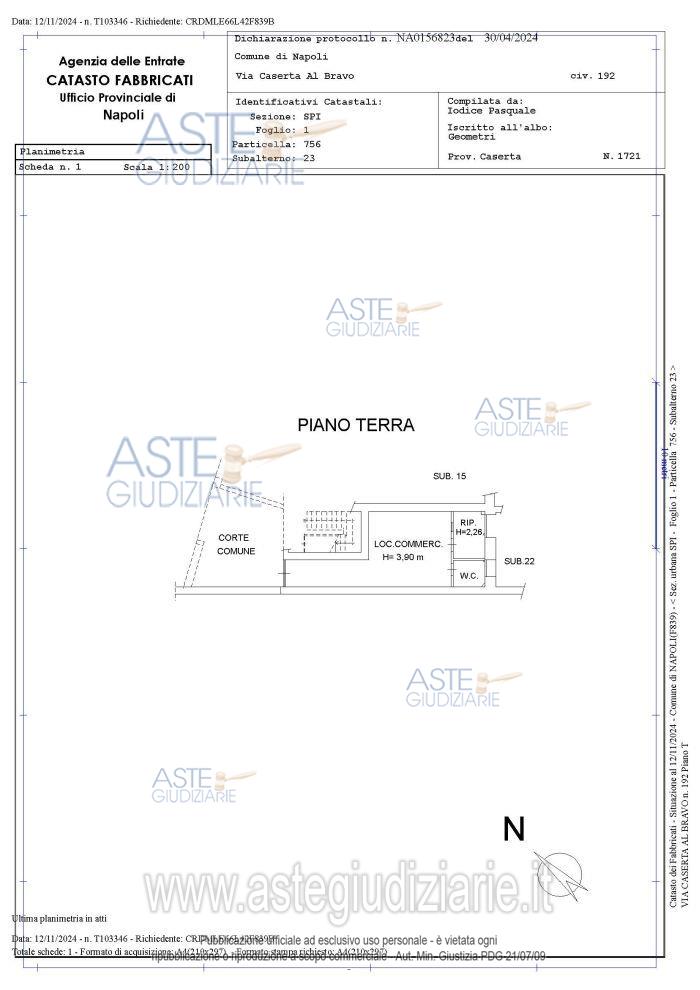 Planimetria del bene