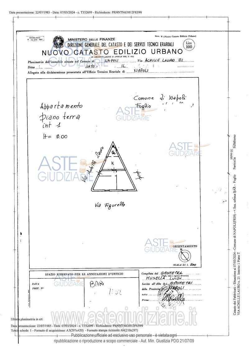Planimetria del bene
