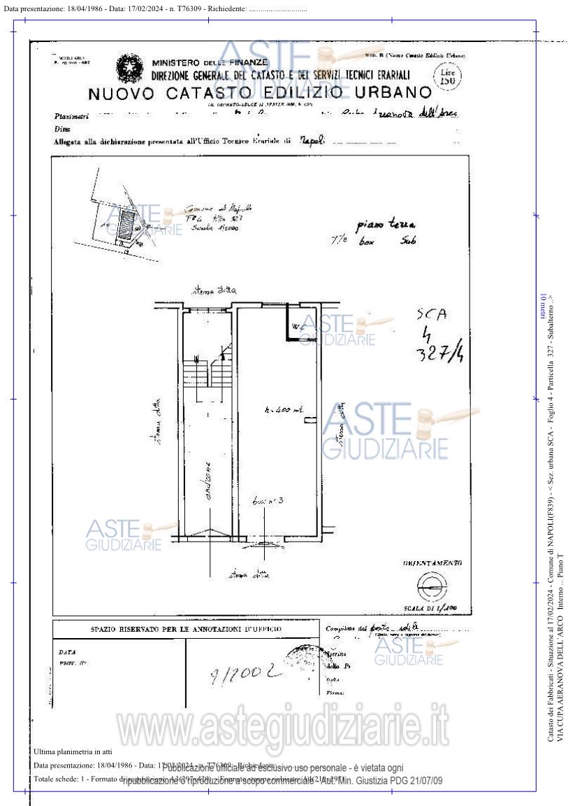 Planimetria del bene