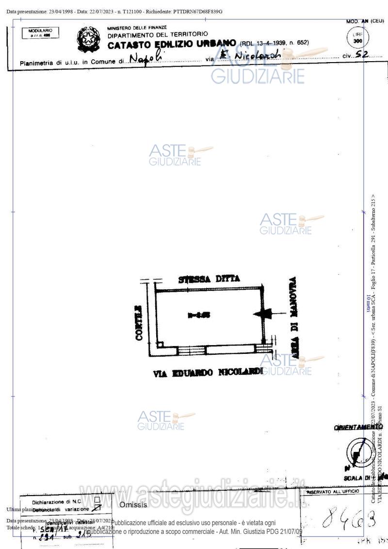 Planimetria del bene