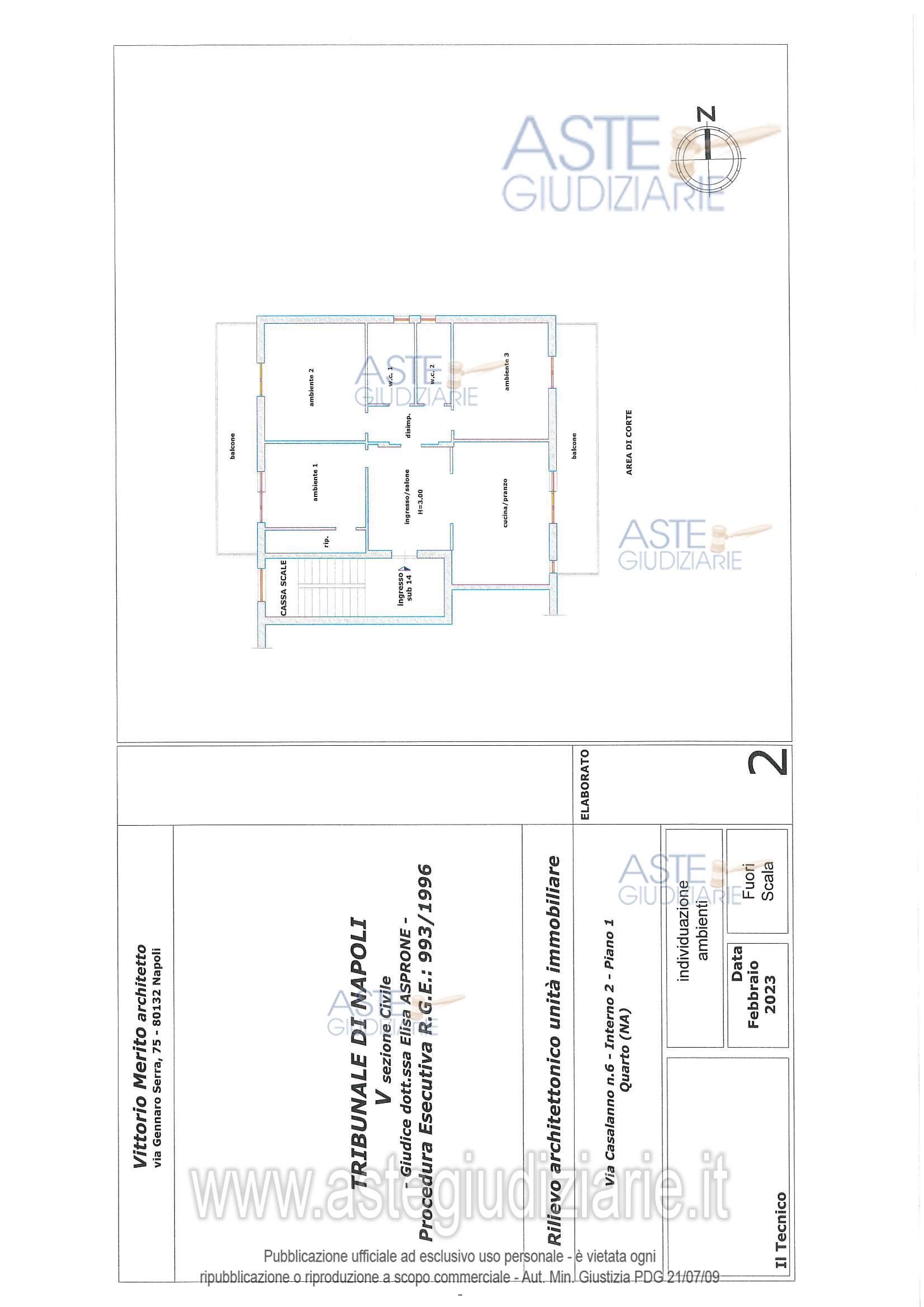 Planimetria del bene