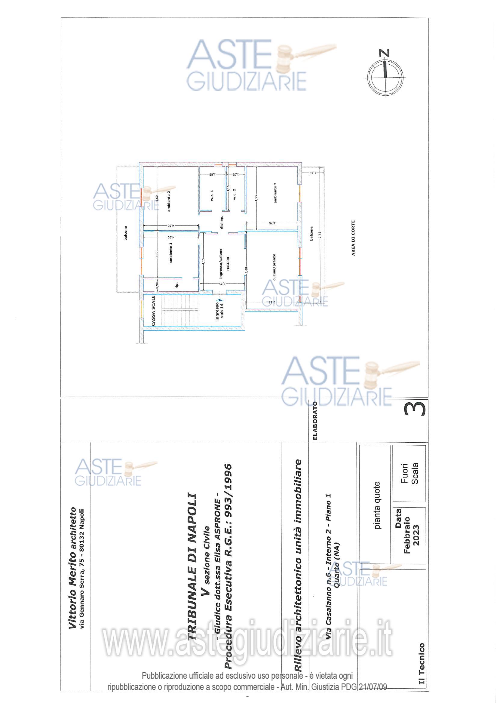 Planimetria del bene