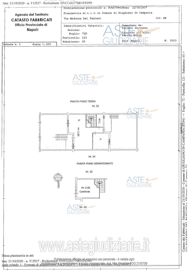 Planimetria del bene