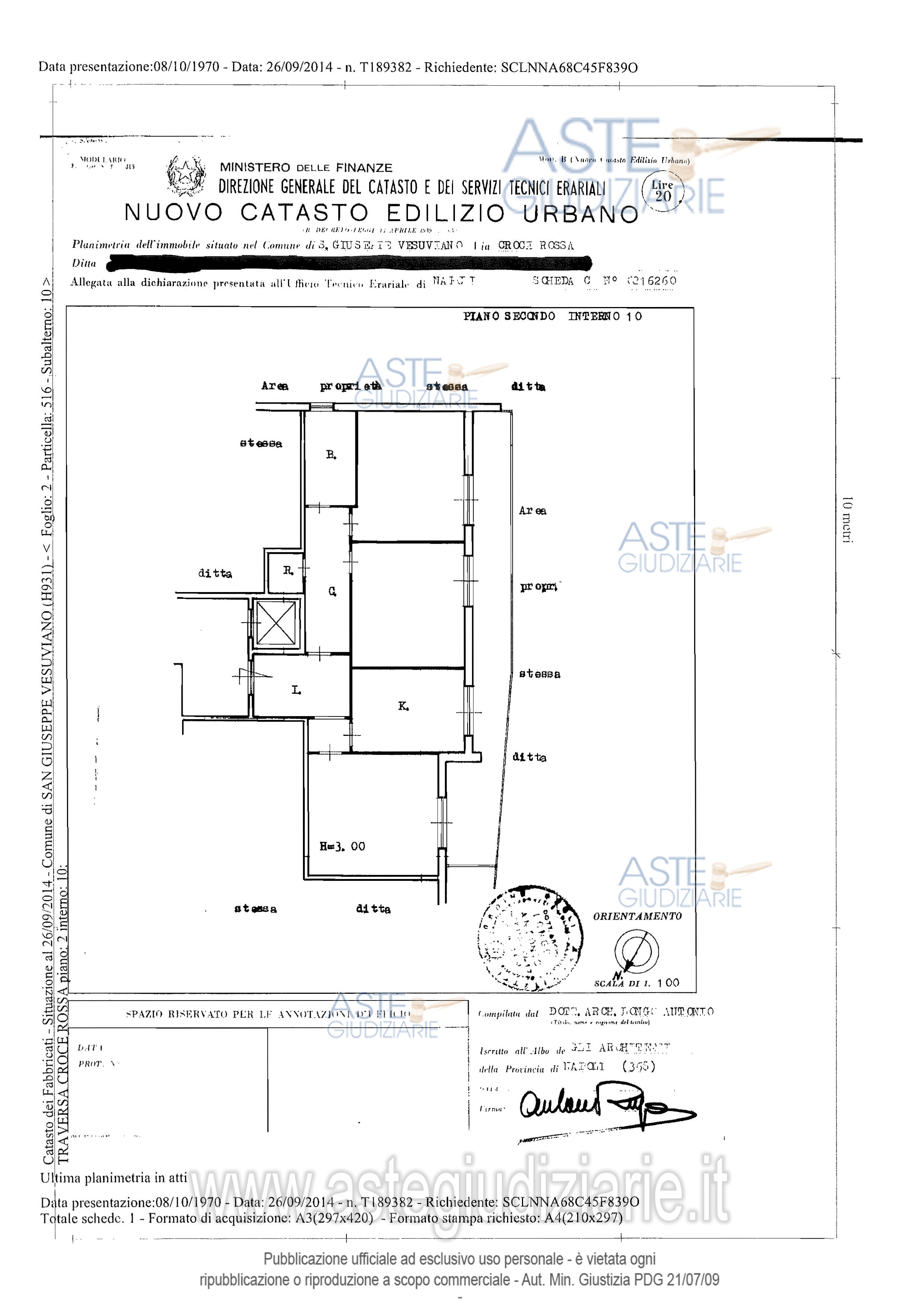 Planimetria del bene