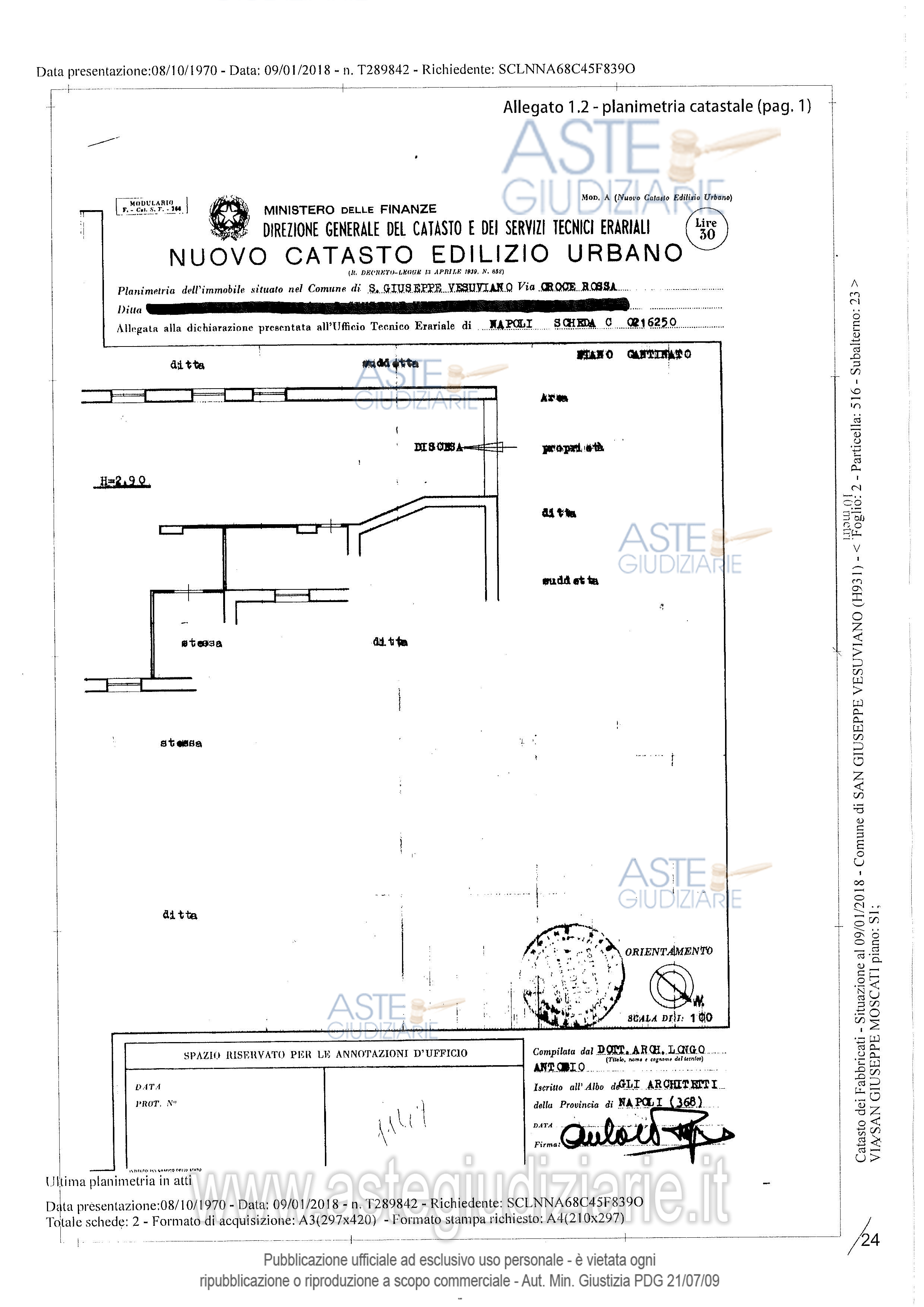 Planimetria del bene