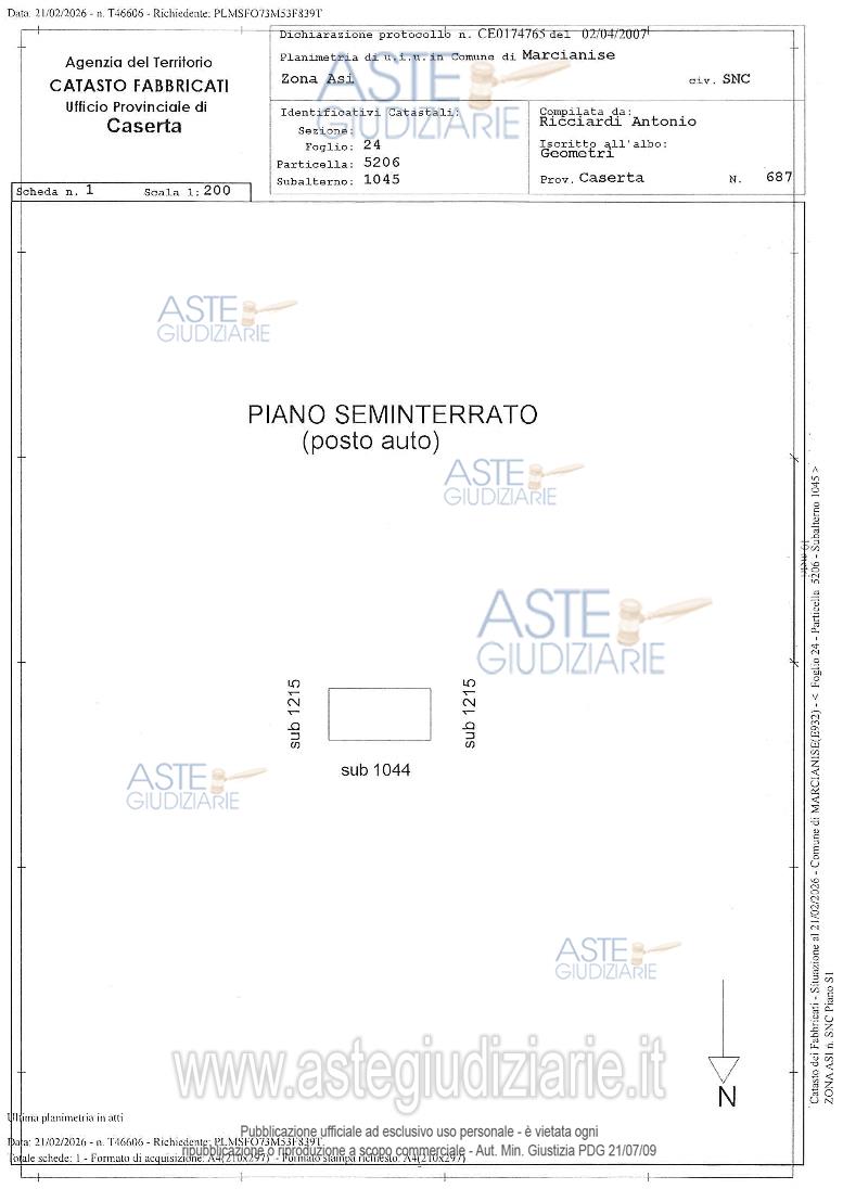 Planimetria del bene