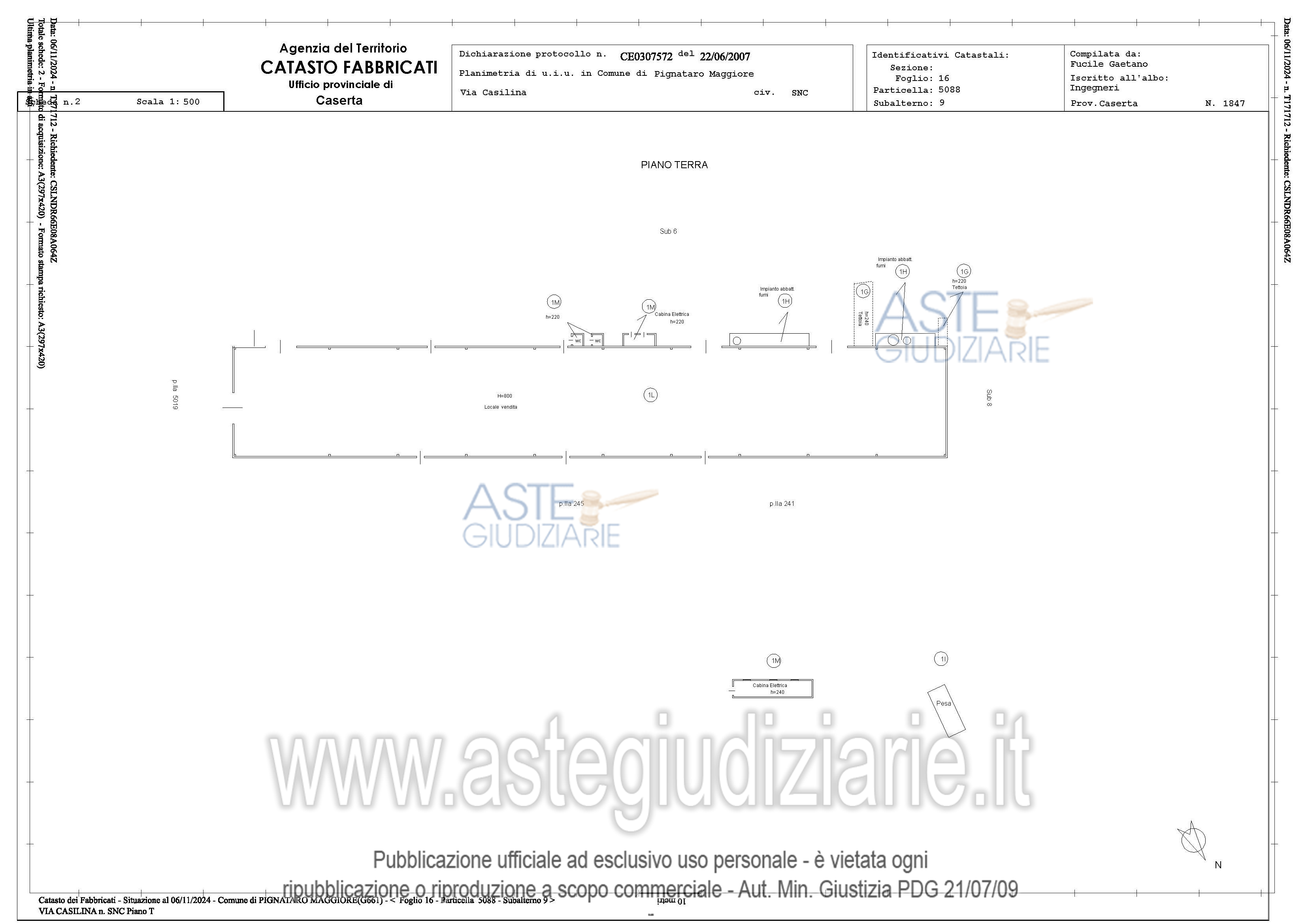 Planimetria del bene