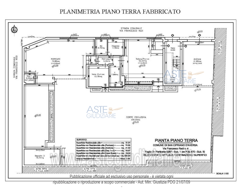 Planimetria del bene