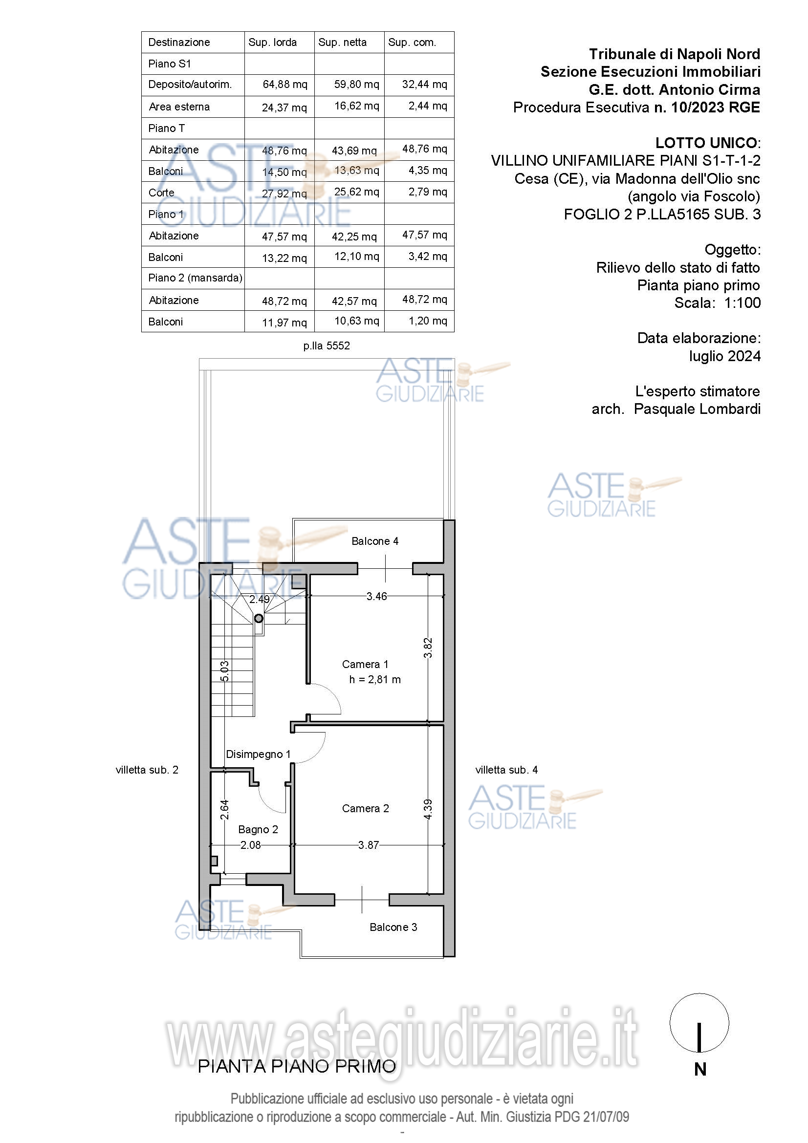 Planimetria del bene