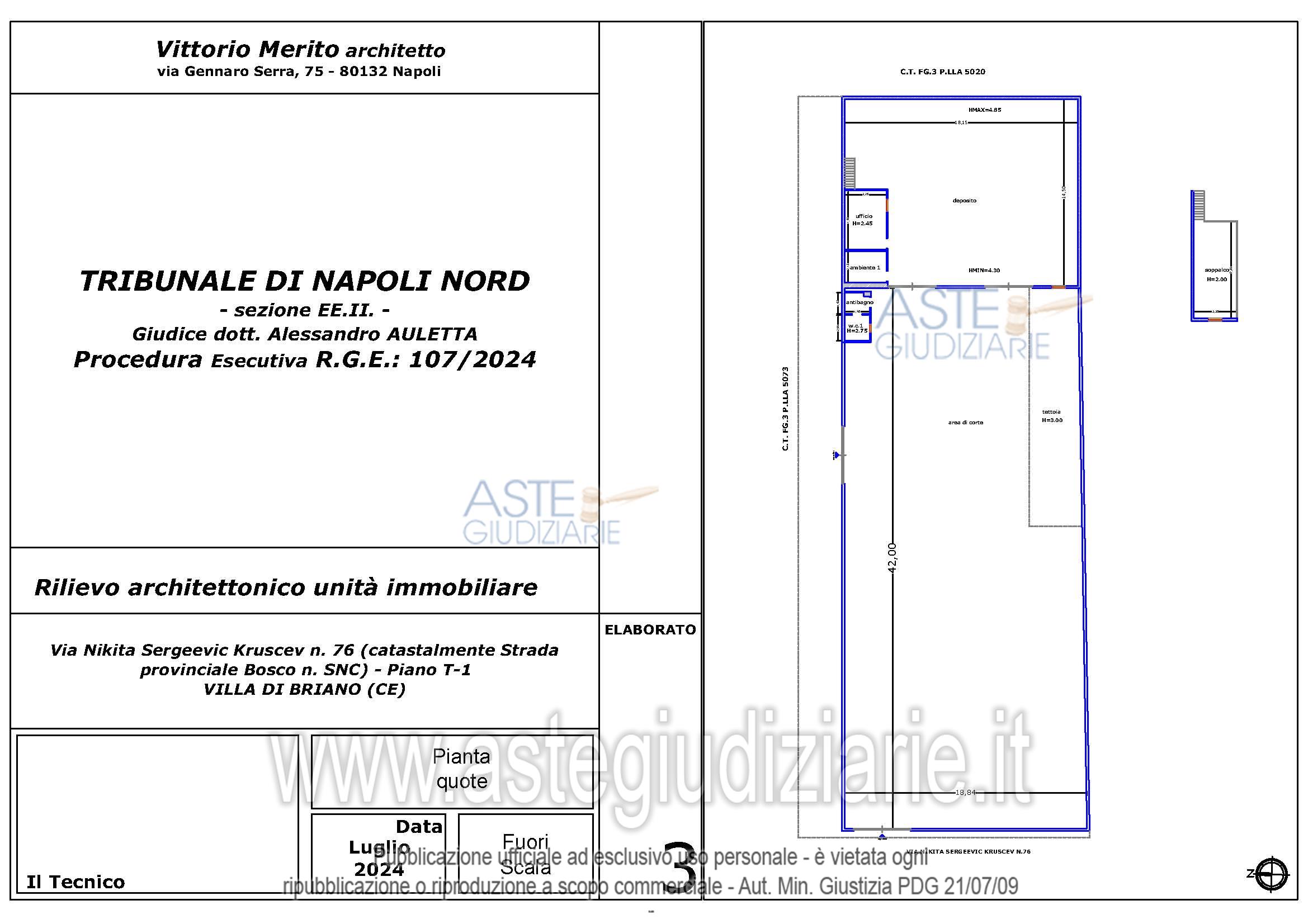 Planimetria del bene