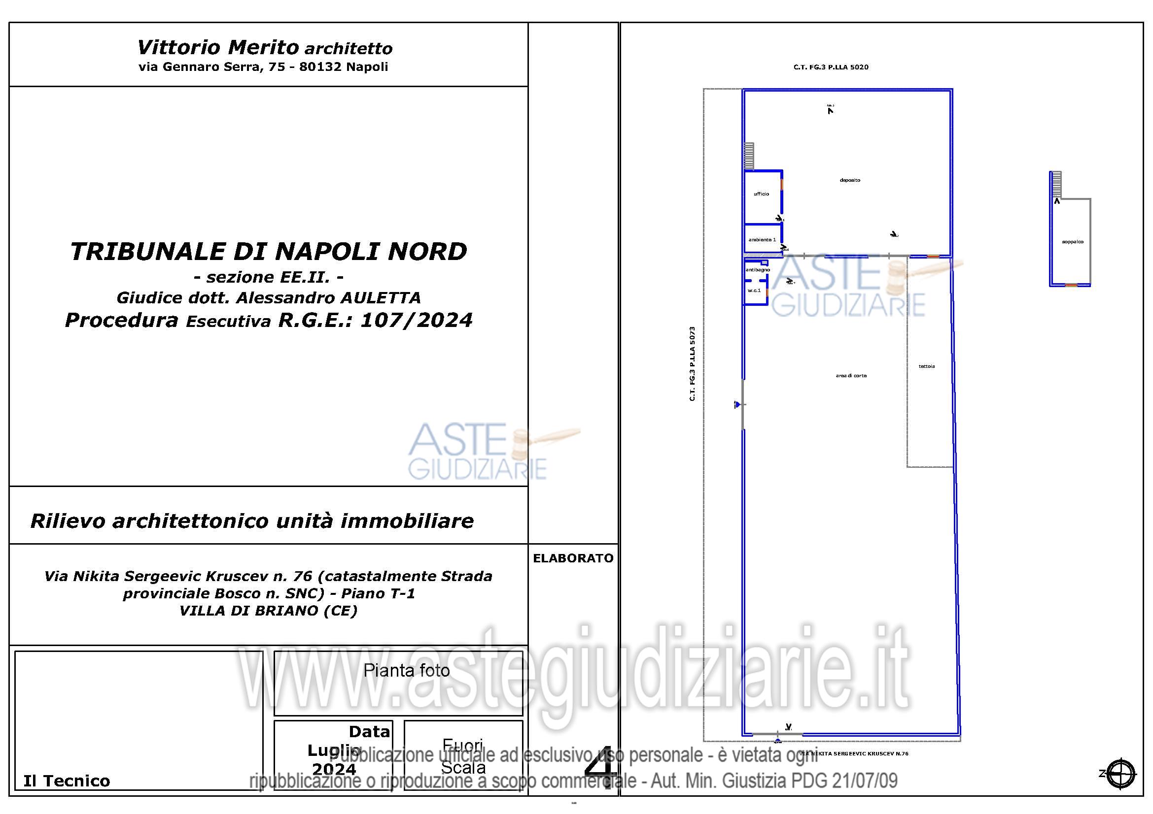 Planimetria del bene
