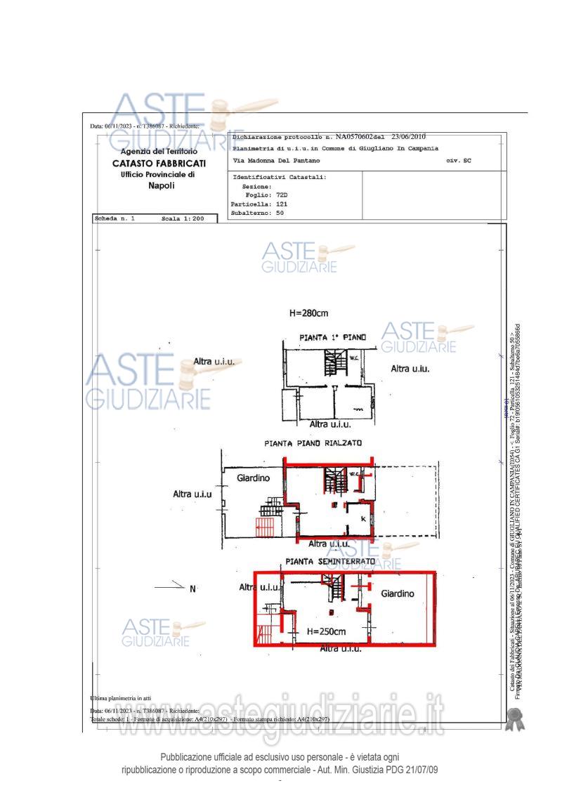 Planimetria del bene