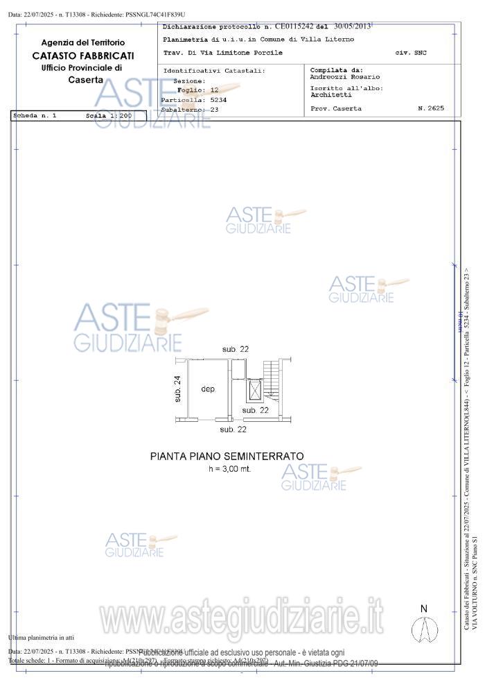 Planimetria del bene