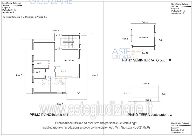 Planimetria del bene