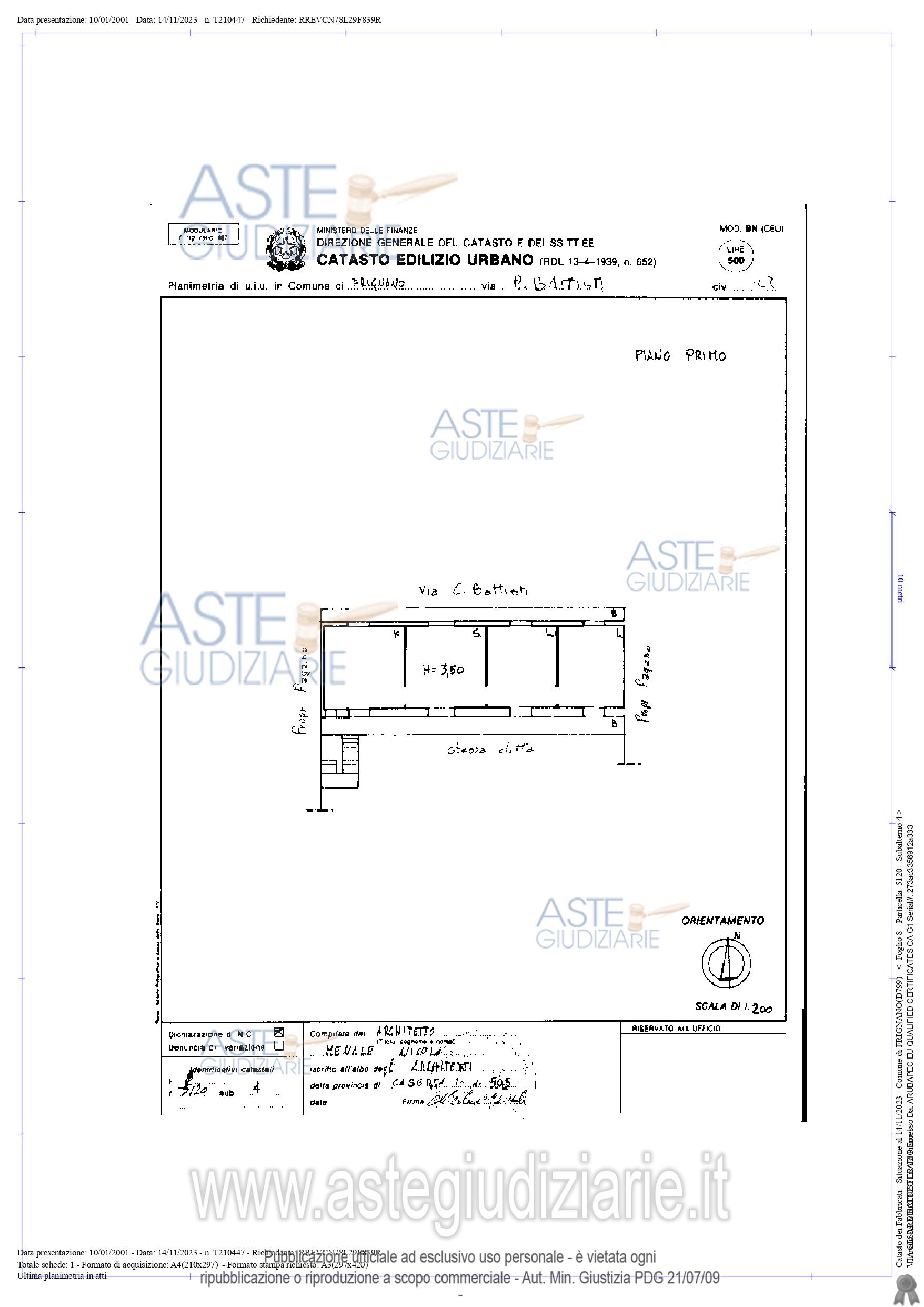 Planimetria del bene