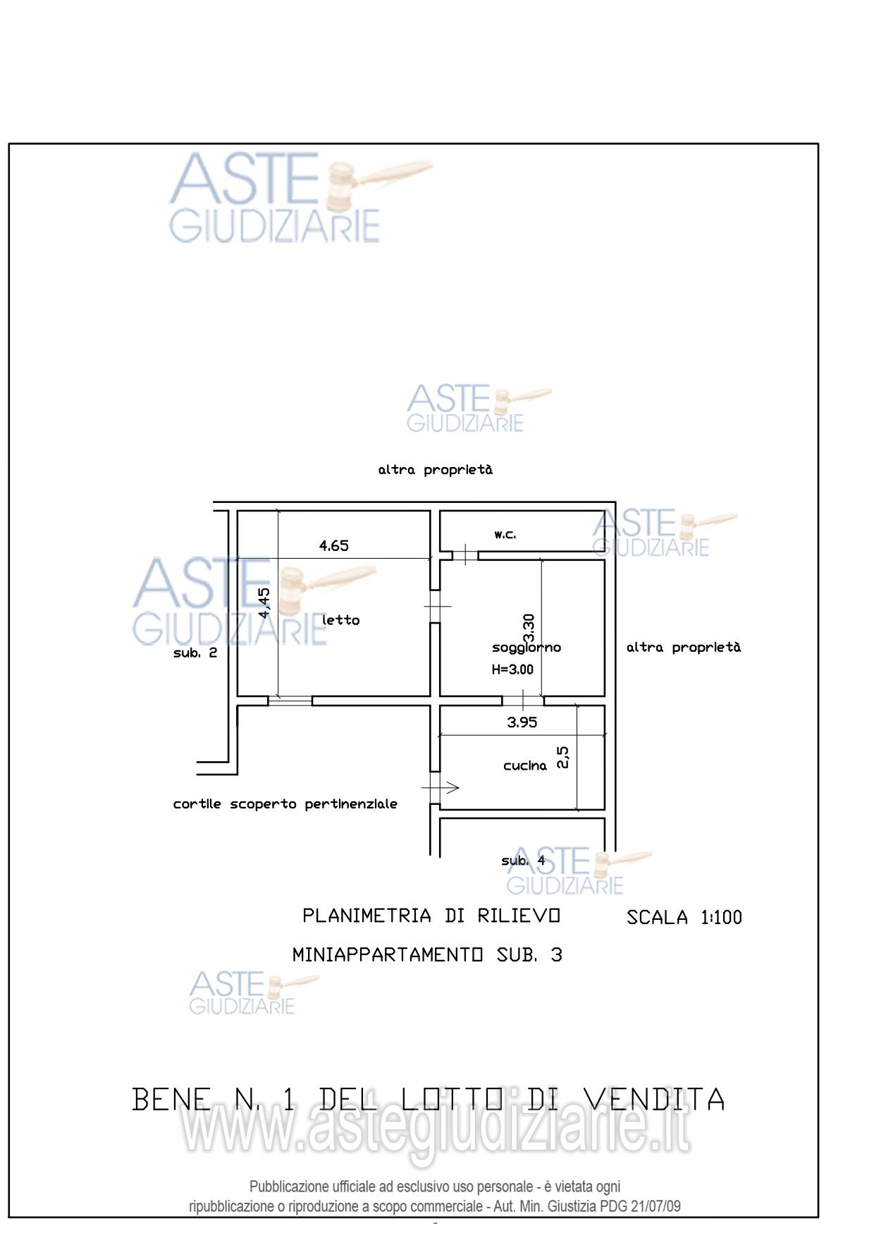 Planimetria del bene