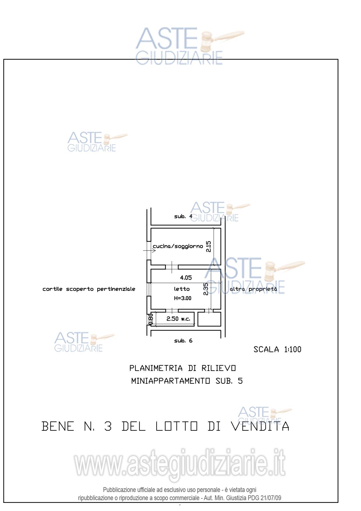 Planimetria del bene
