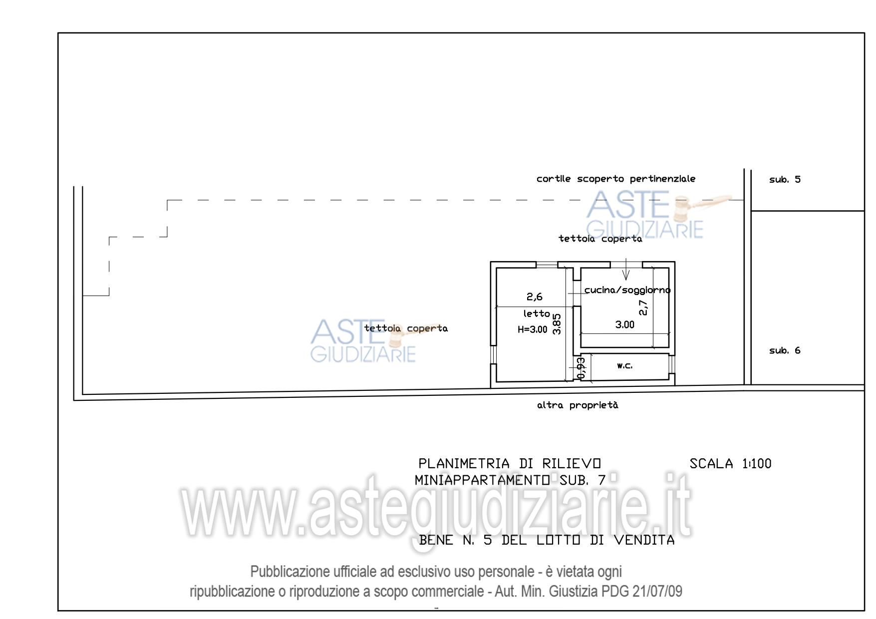Planimetria del bene