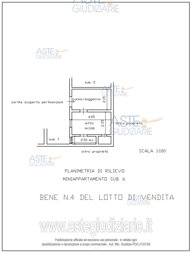 Planimetria del bene