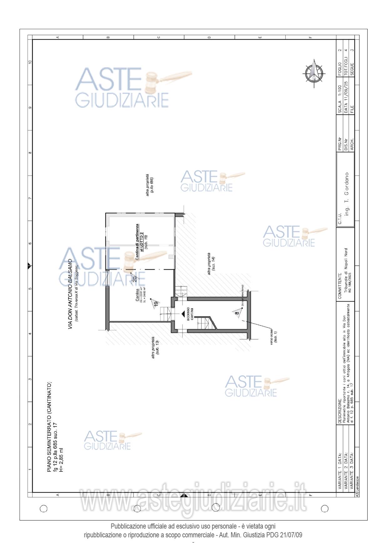 Planimetria del bene