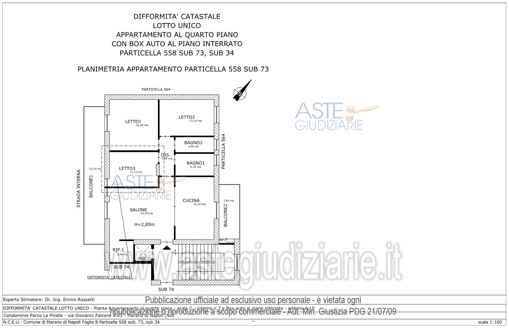 Planimetria del bene