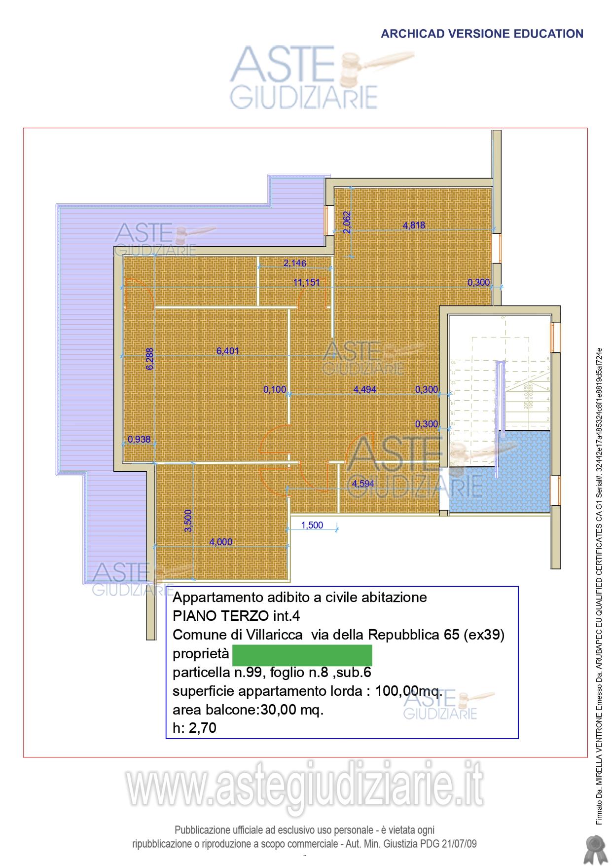 Planimetria del bene