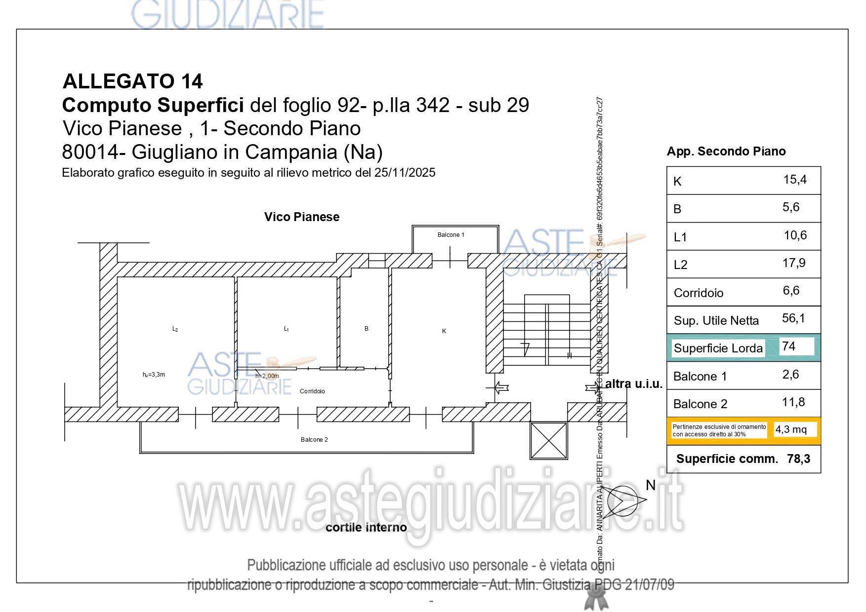 Planimetria del bene